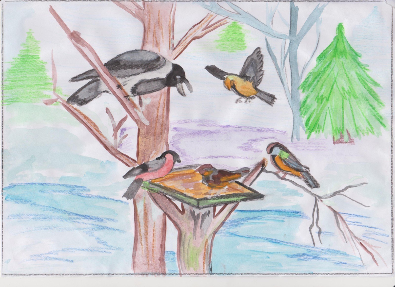 Птицы наши друзья рисунки 2 класс