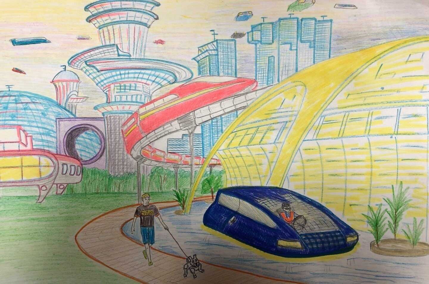 Можно видеть будущее. Город будущего рисунок. Город будущего рисунок для детей. Рисунок на тему город будущего. Город будущего детские рисунки.