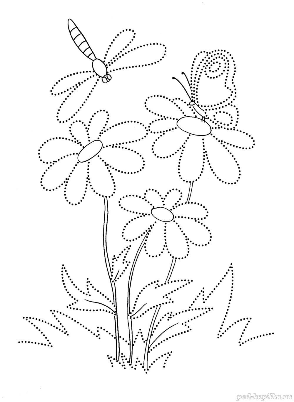 Рисование по точкам цветы
