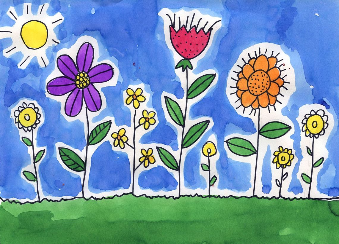 Цветы для рисования детям