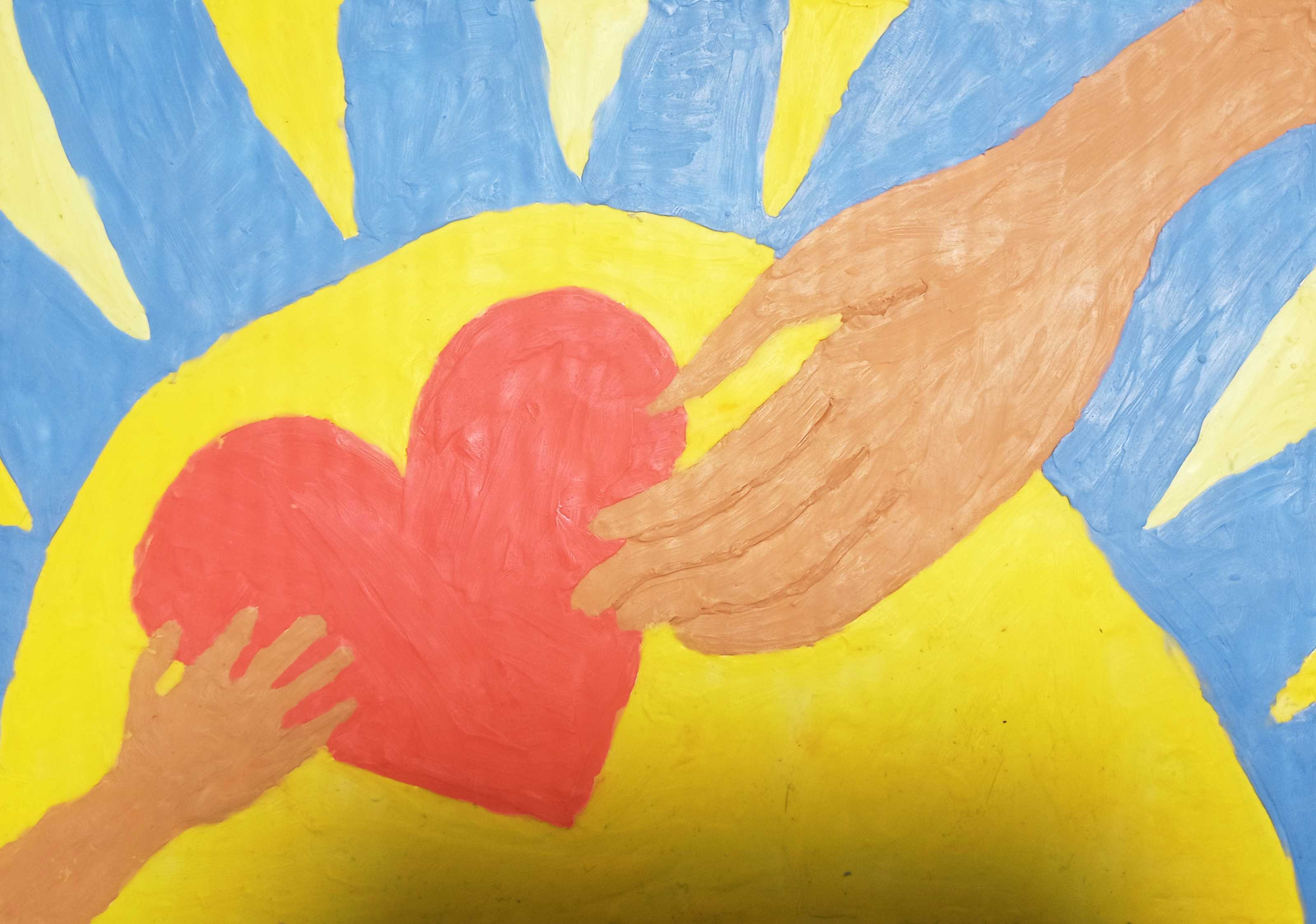 Рисунок на тему мамино сердце в детском саду