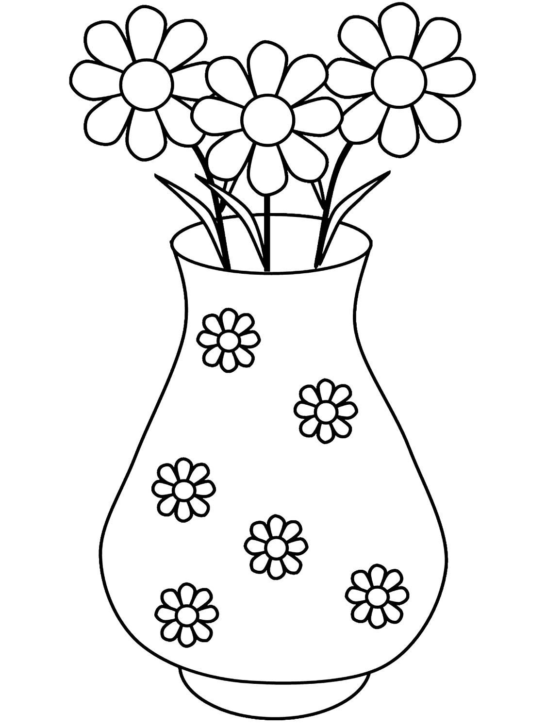 Трафарет вазы для цветов