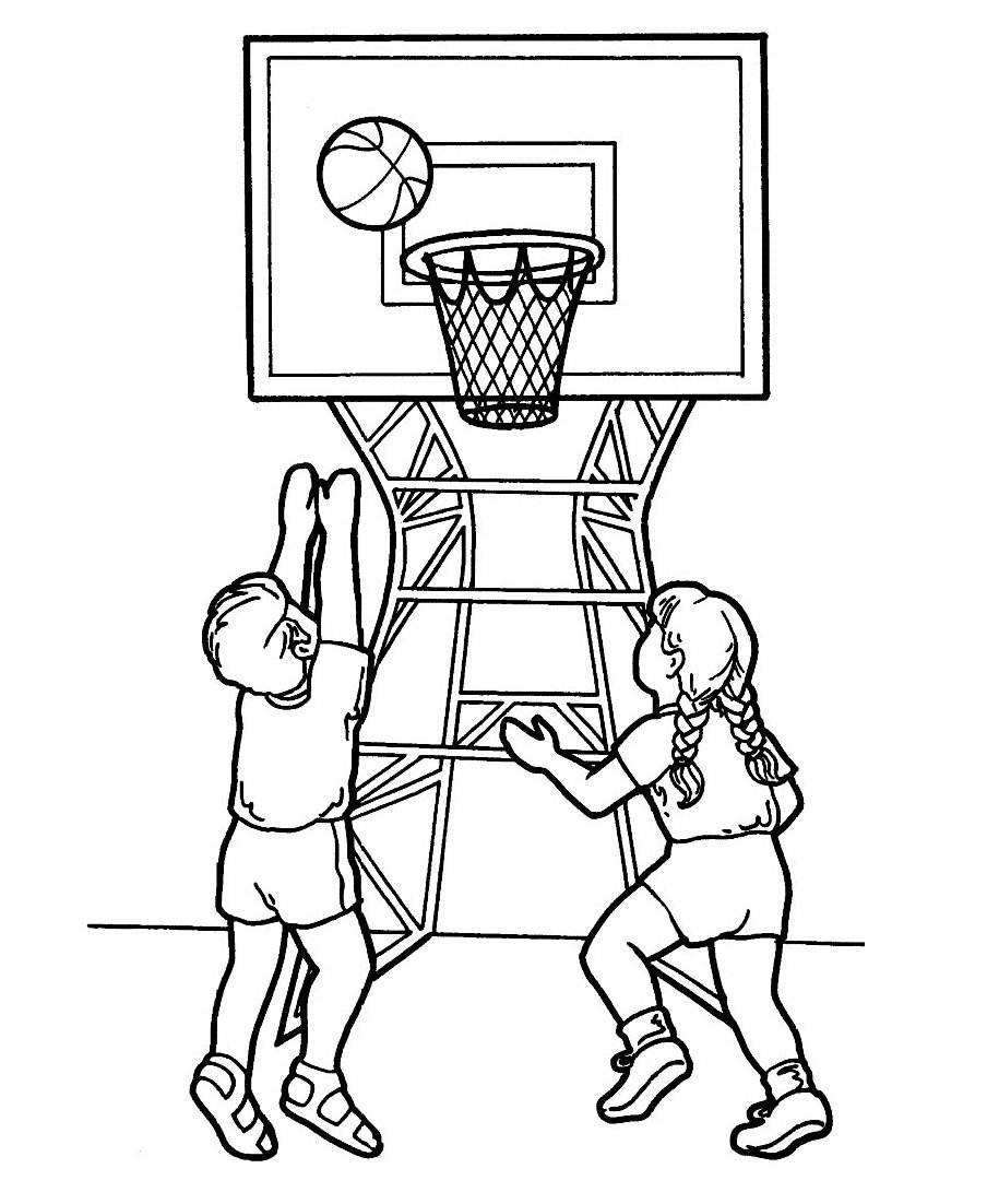 Баскетбол раскраска для детей