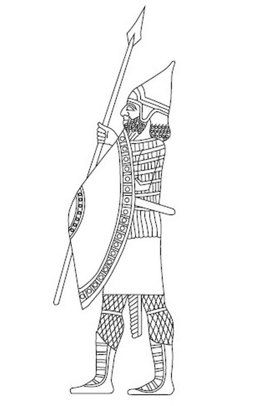 Рисунок воина 5 класс. Ассирийский воин рисунок. Ассирийский воин раскраска. Воины древней Ассирии. Вооружение древних ассирийцев.