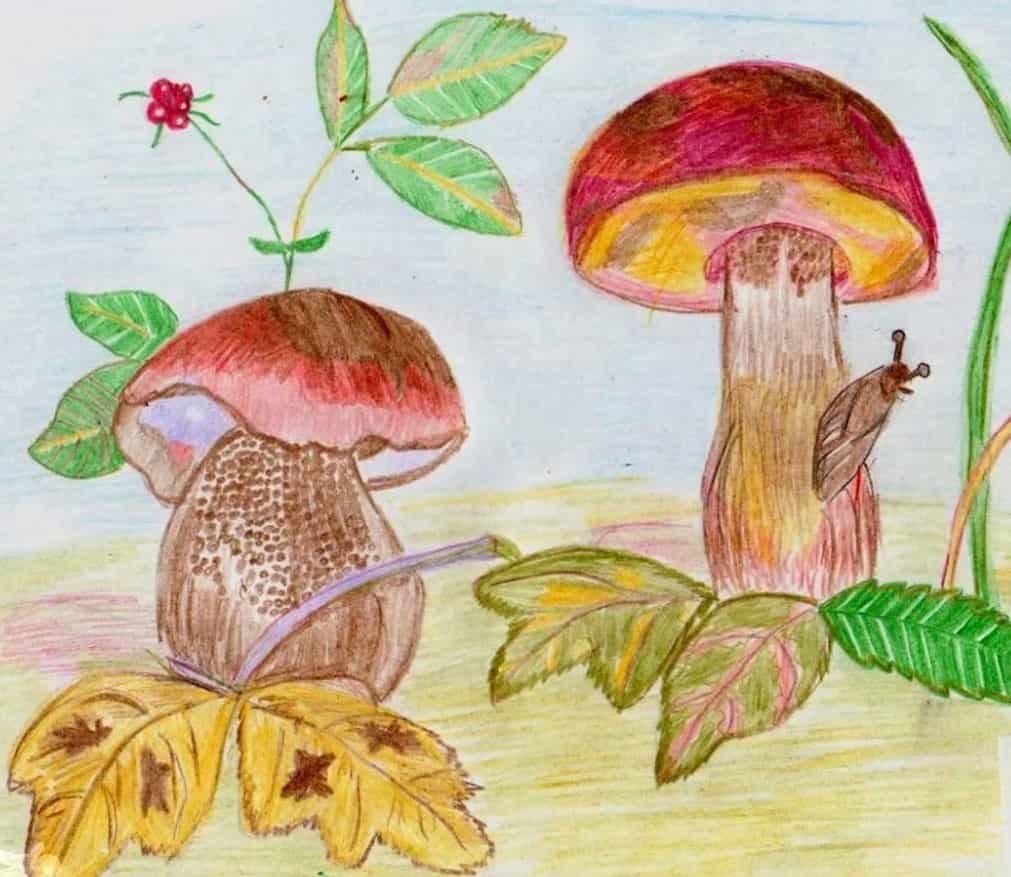 Рисунок на тему осень цветными карандашами