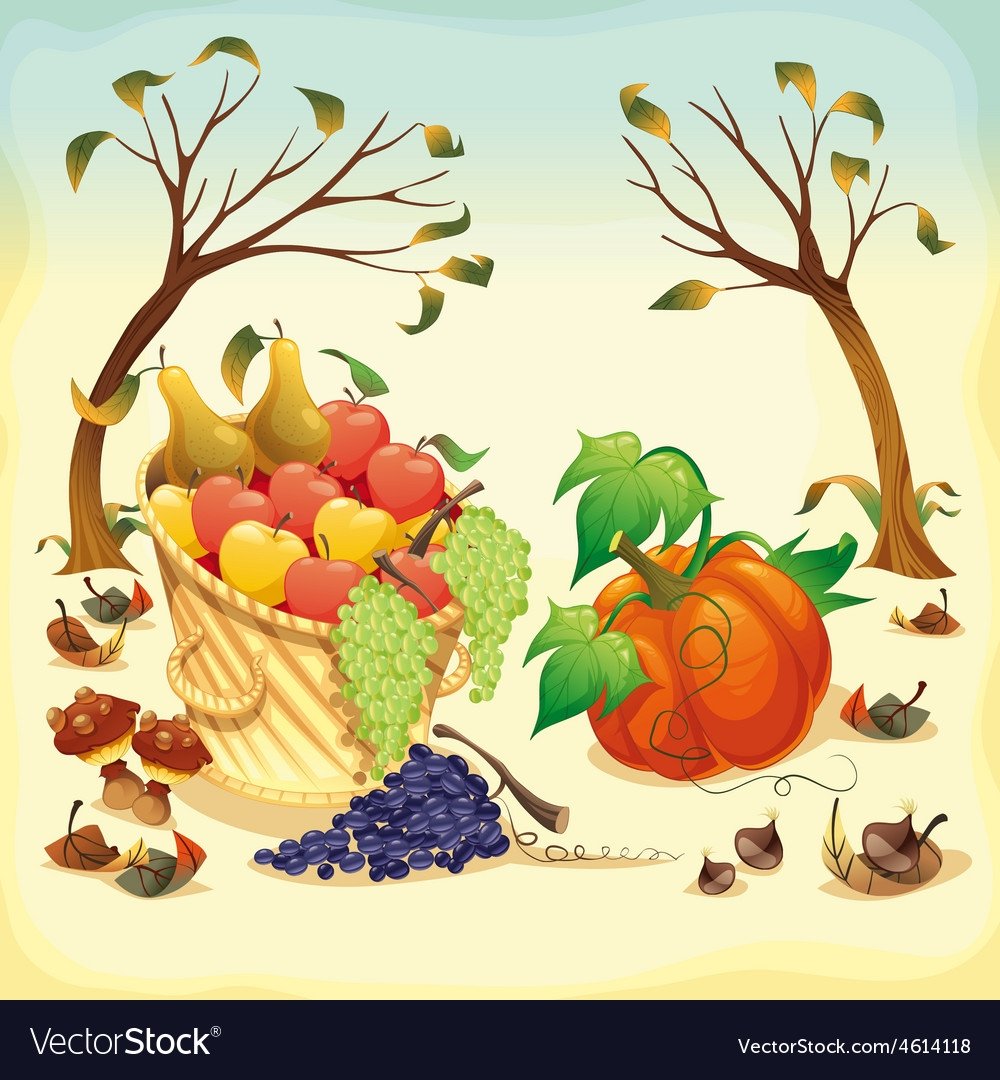 Рисунки на тему осенние фрукты