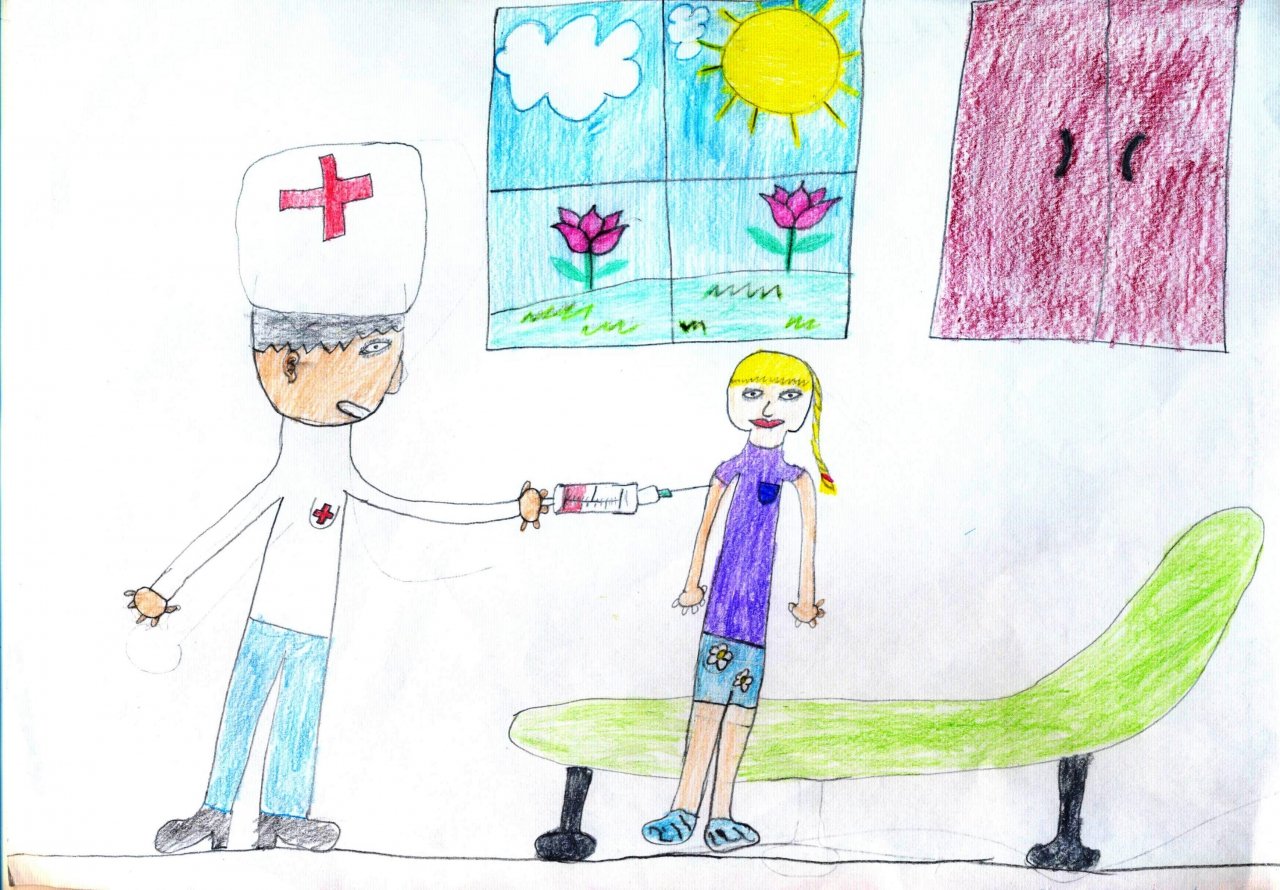 Медицинский работник глазами детей рисунки
