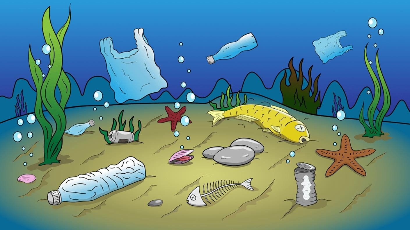 Загрязненный океан мультяшное