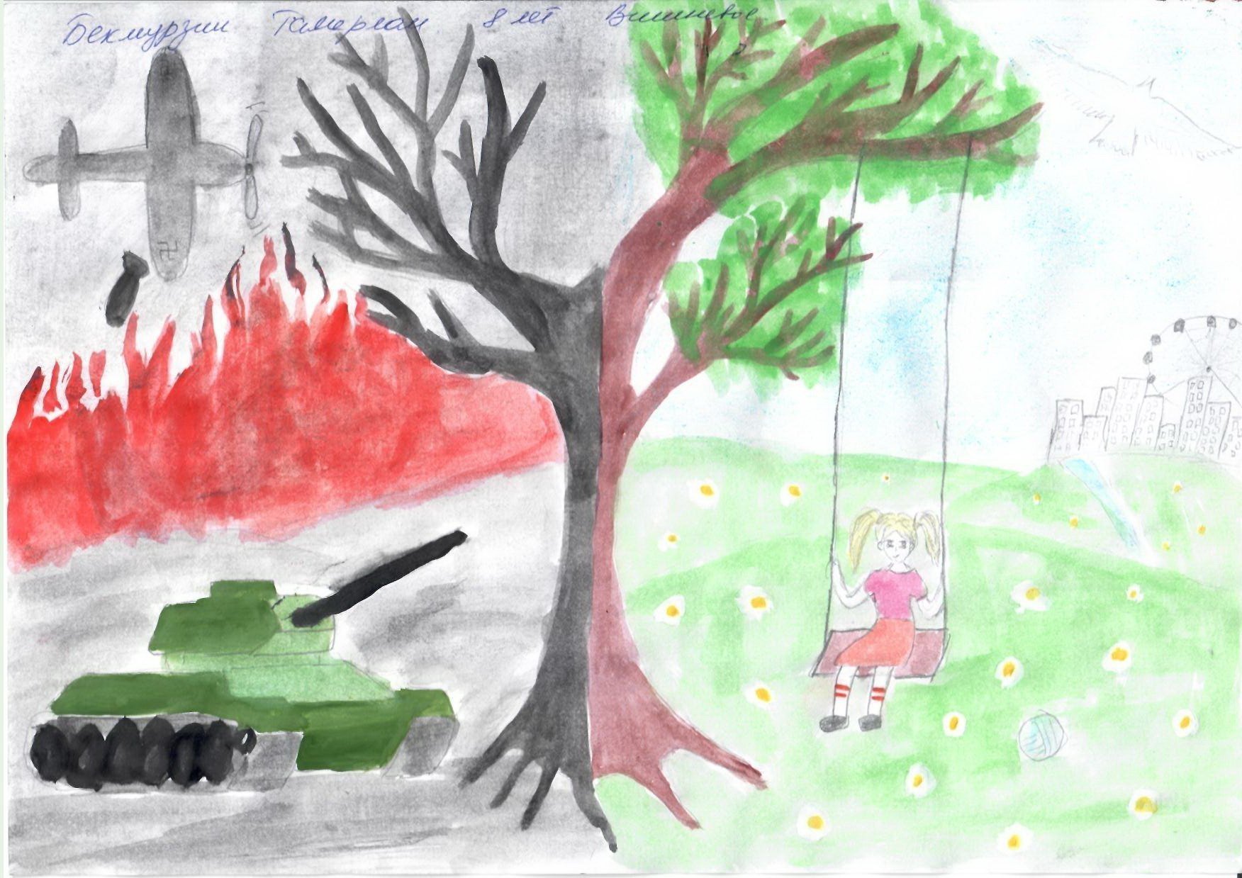 Война глазами детей рисунки легкие