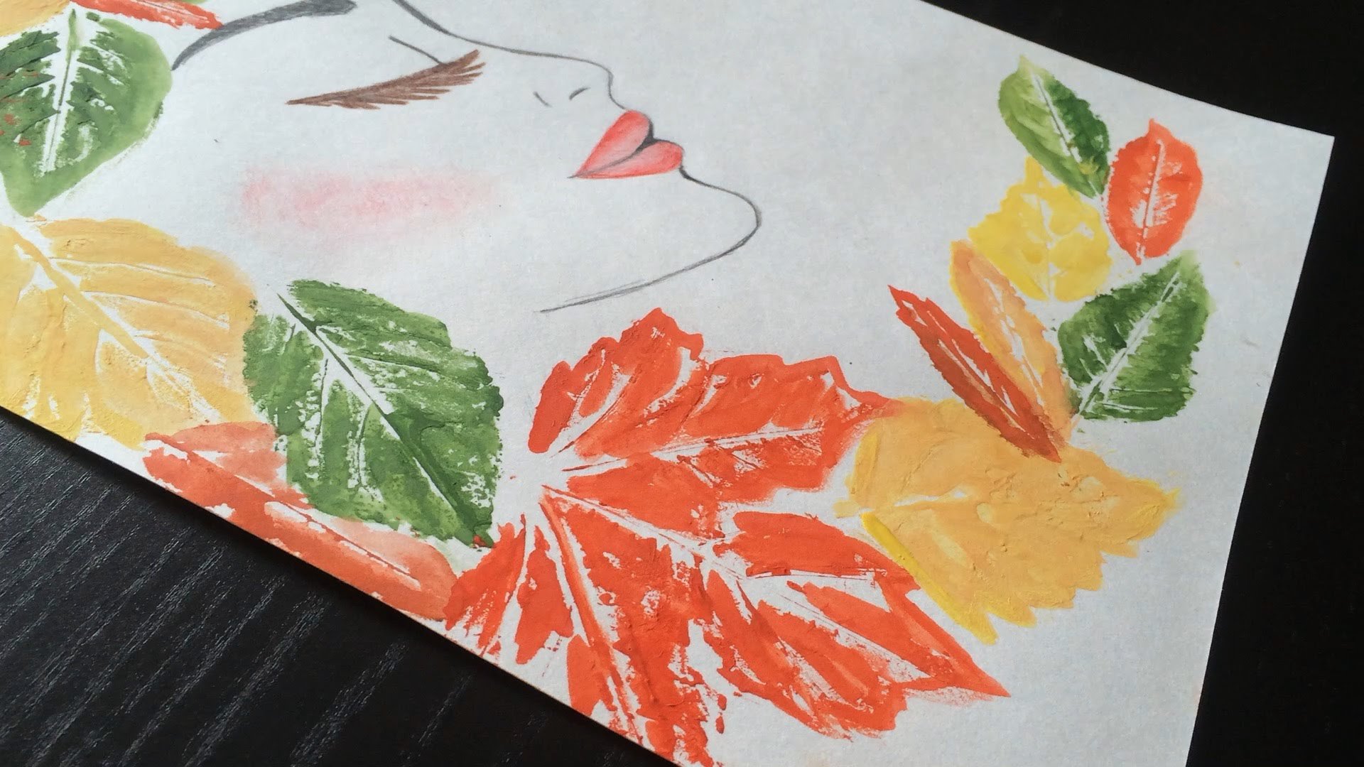 Рисунки с помощью листьев и красок