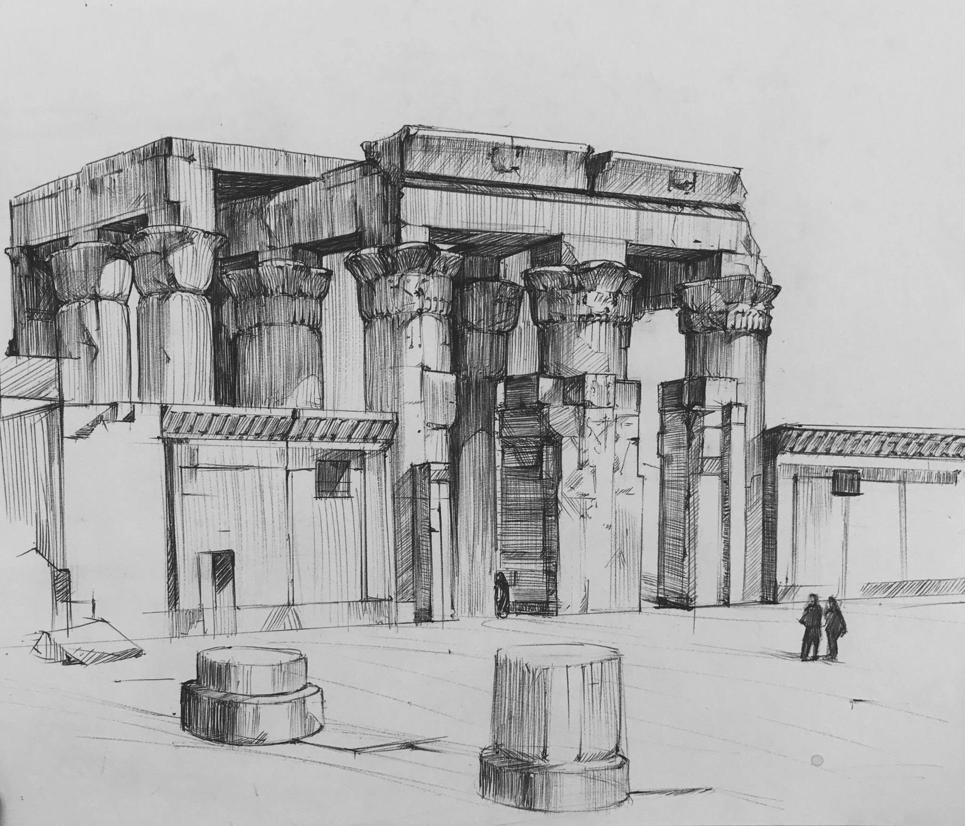 Древнеегипетские храмы в рисунках Формат а4