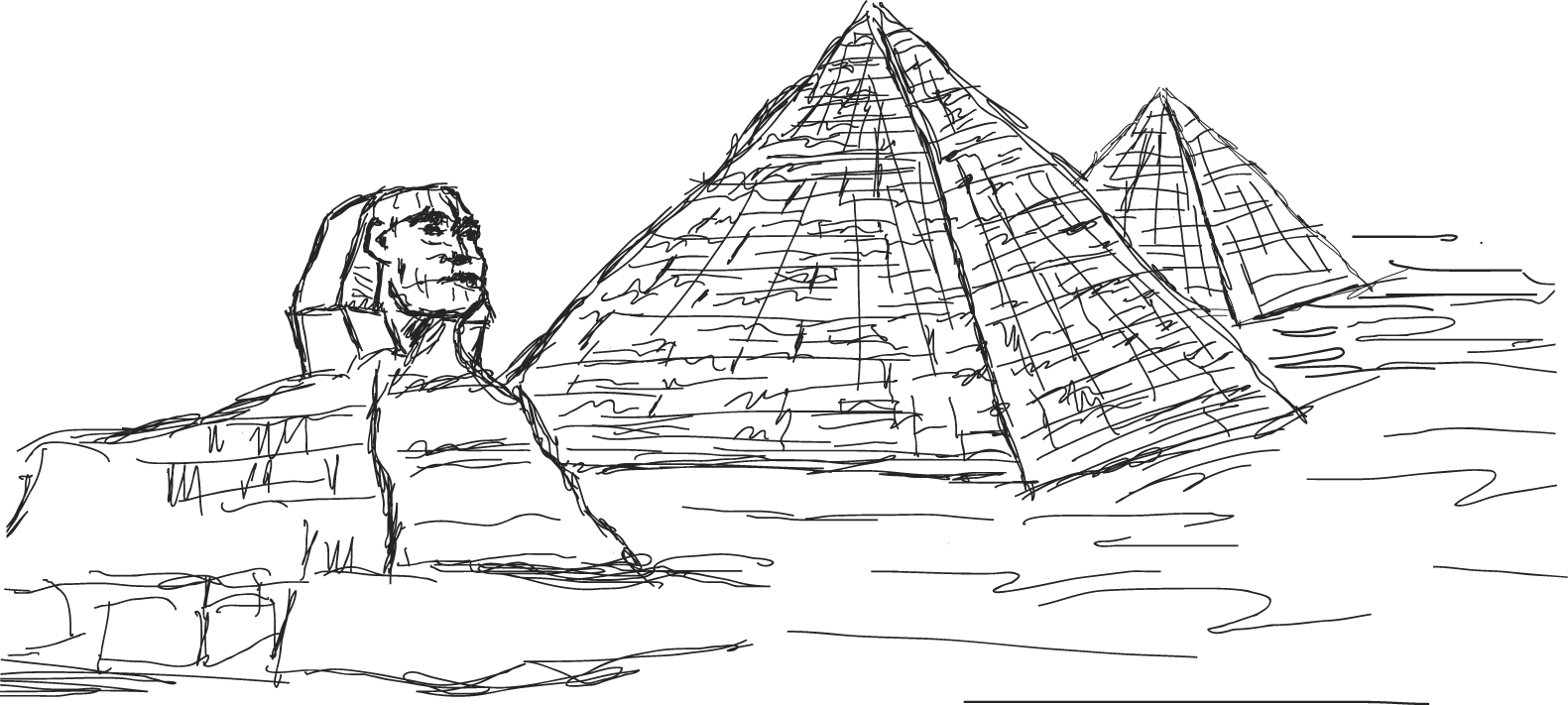 Пирамида хеопса рисунок карандашом