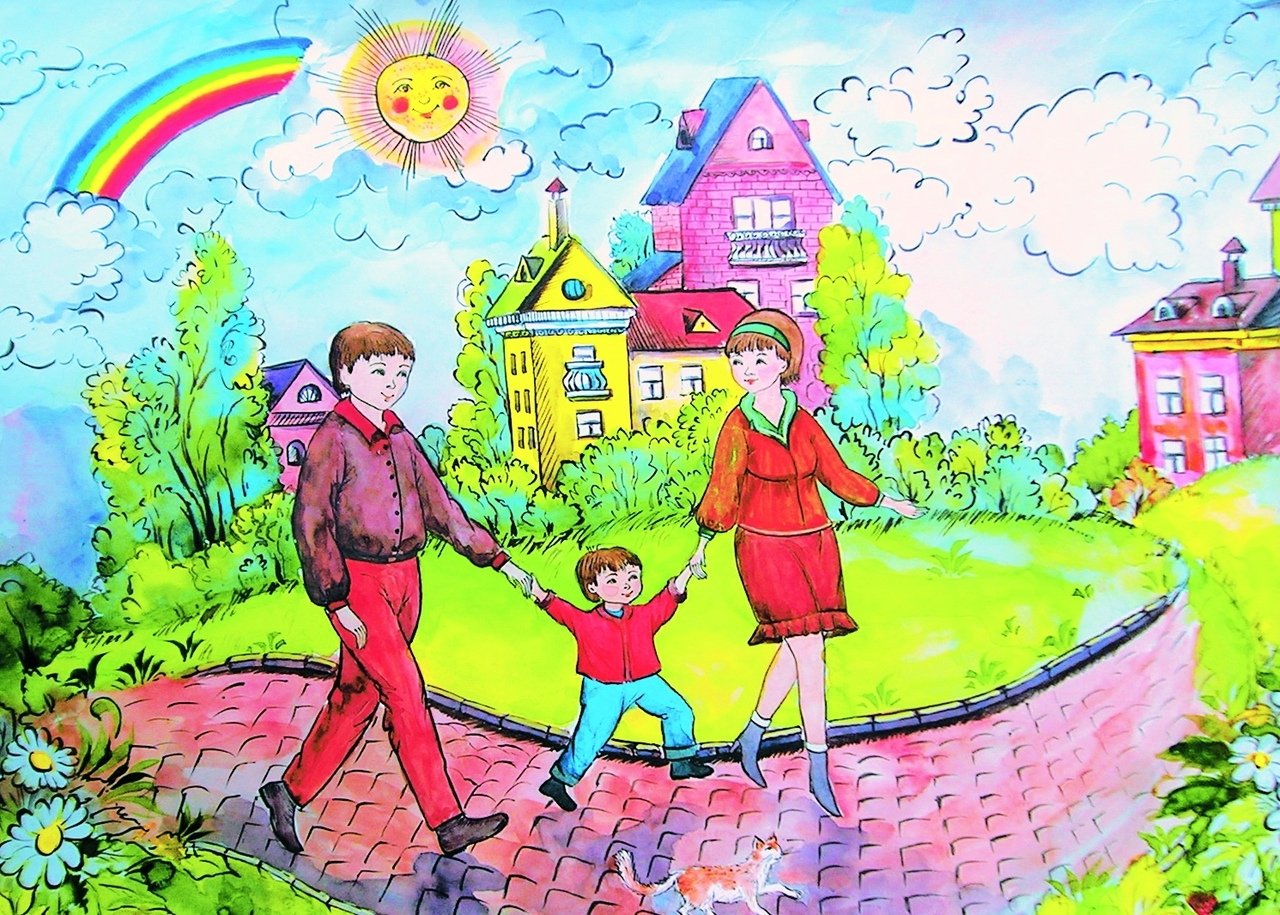 Рисунок на тему город детства