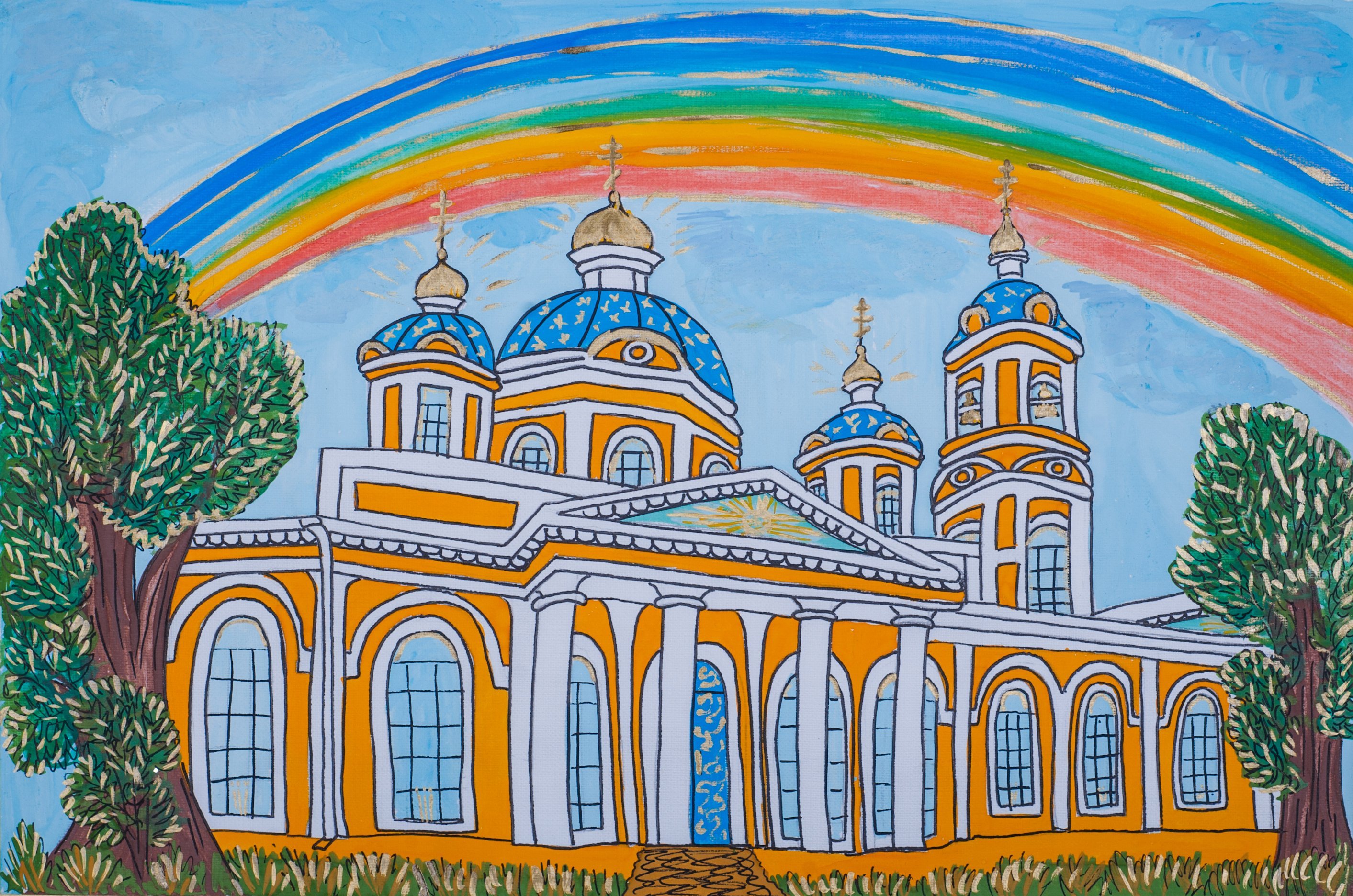 Знаменский собор Курск рисунок