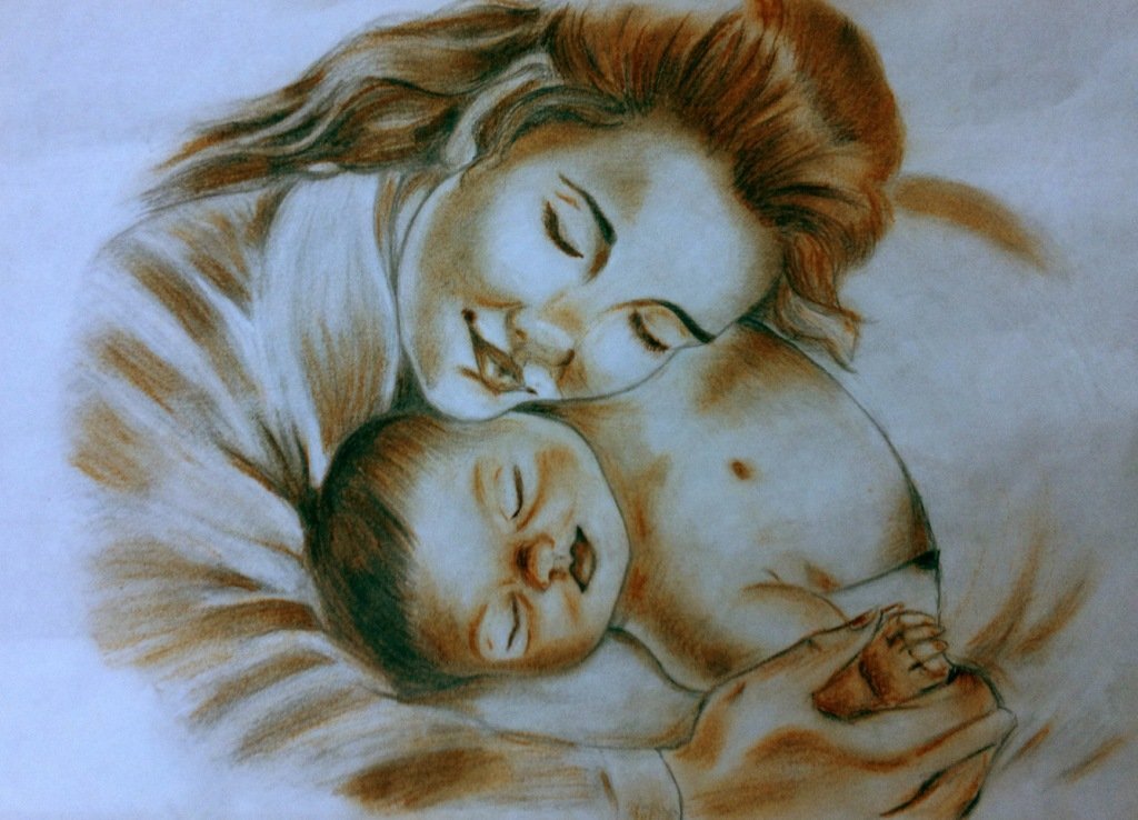 Картина день мам. Рисунок ко Дню матери. Мама с ребенком рисунок. Рисунок на тему материнство. Рисунок на тему мама.