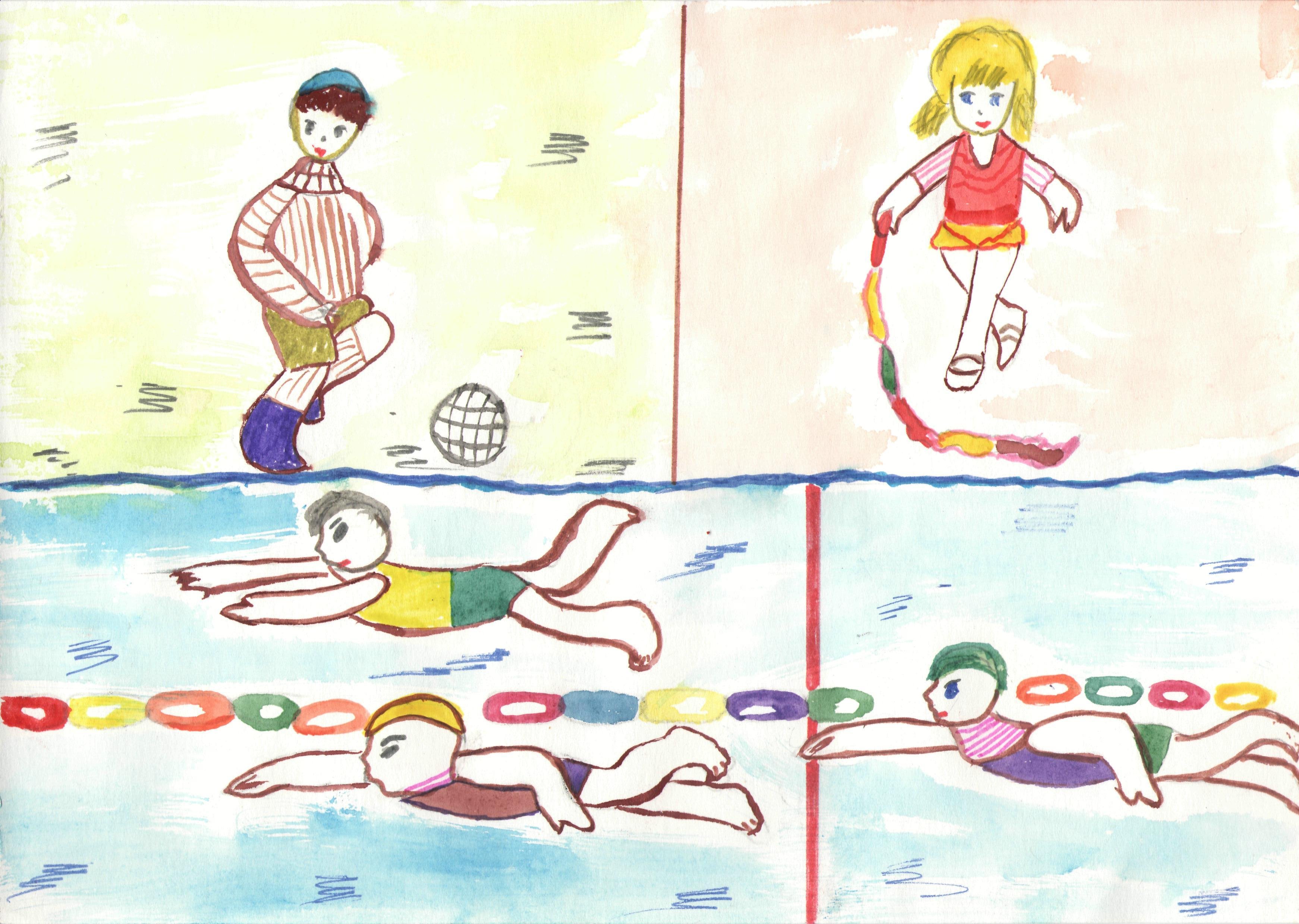 Рисунки дошкольников о спорте