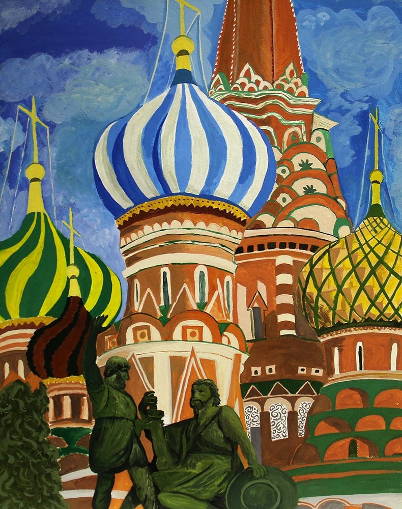 Собор Василия Блаженного в Москве рисунок