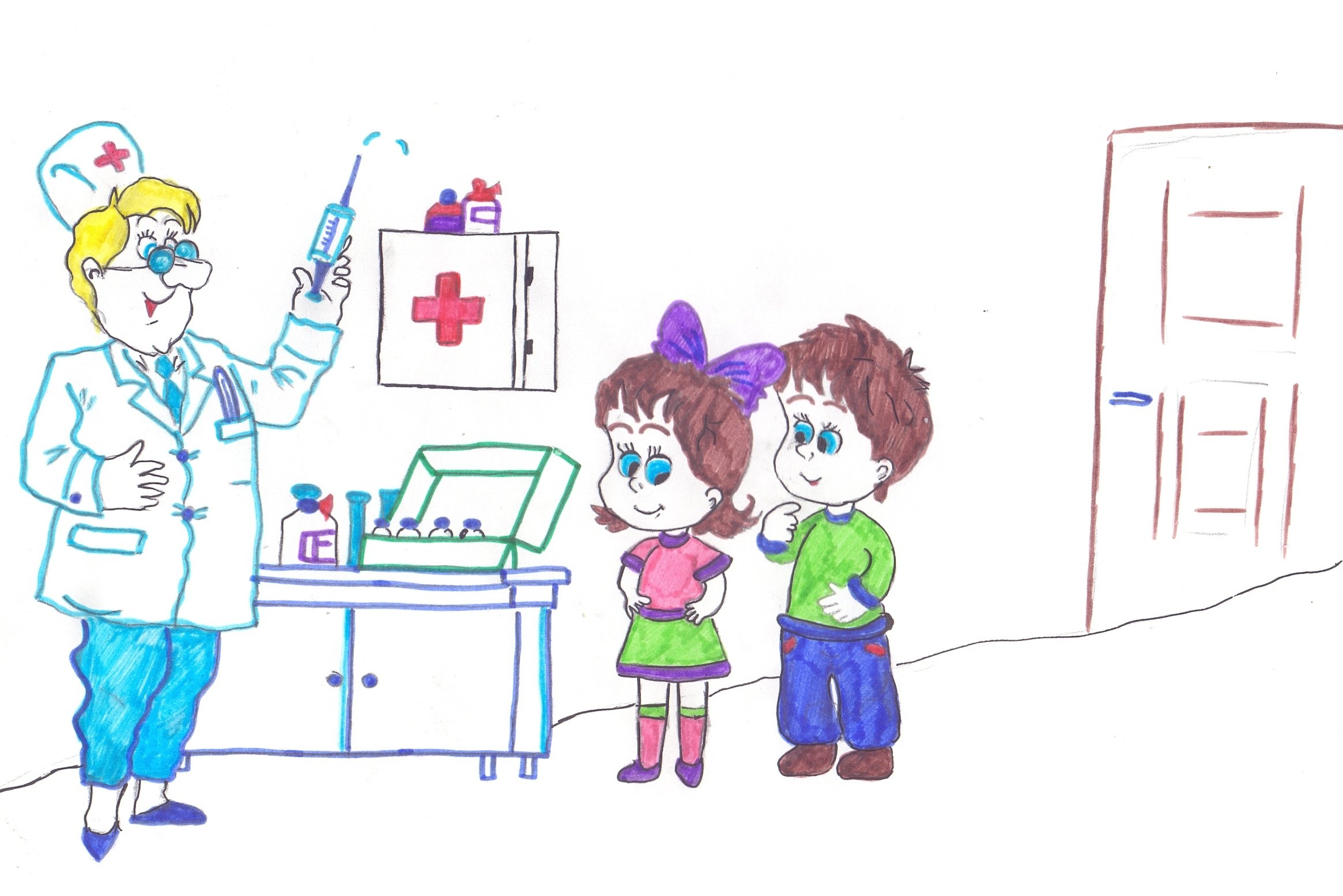 Детские рисунки про иммунизацию
