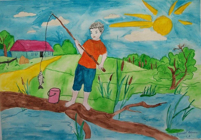 Рисунок лета 4 класс. Рисунок на тему детство. Рисунок на тему лето. Рисование летние впечатления. Моё счастливое детство рисунки.