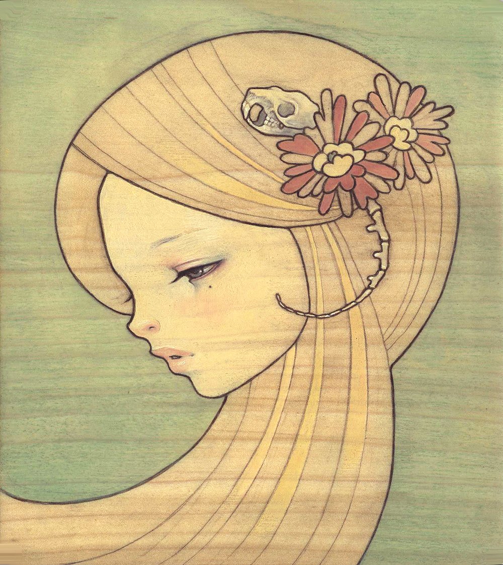 Девушка с волосами цвета льна иллюстрация