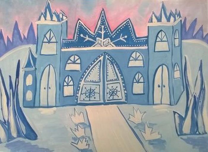 Рисунки замка Снежной Королевы 2 класс