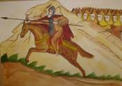 Сюжетная композиция: фигура воина на коне. 2 Класс перспектива