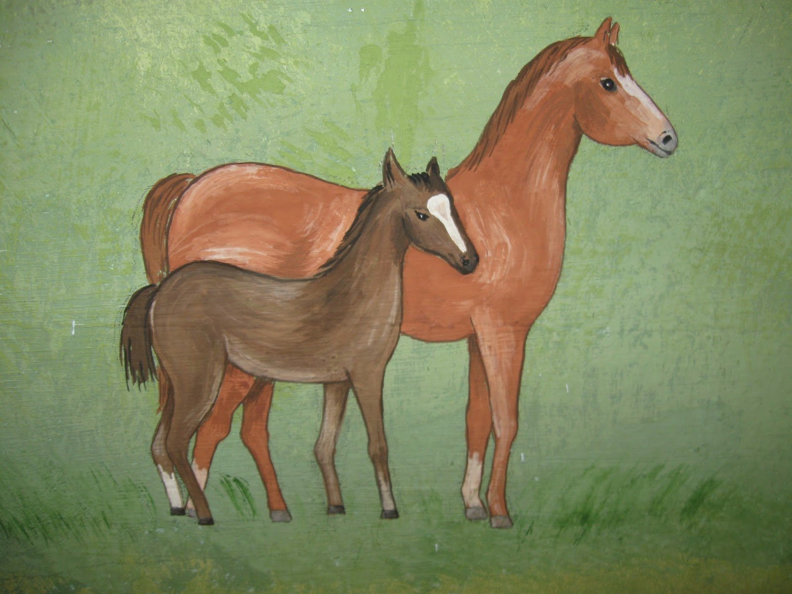 Рисование кони пасутся