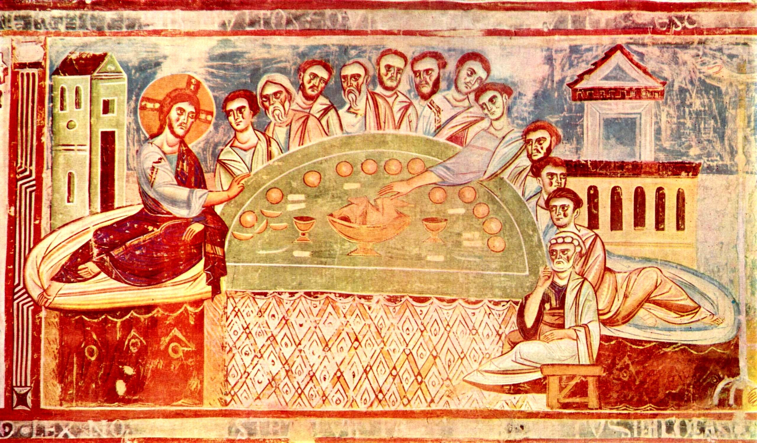 Тайная вечеря фреска Византия