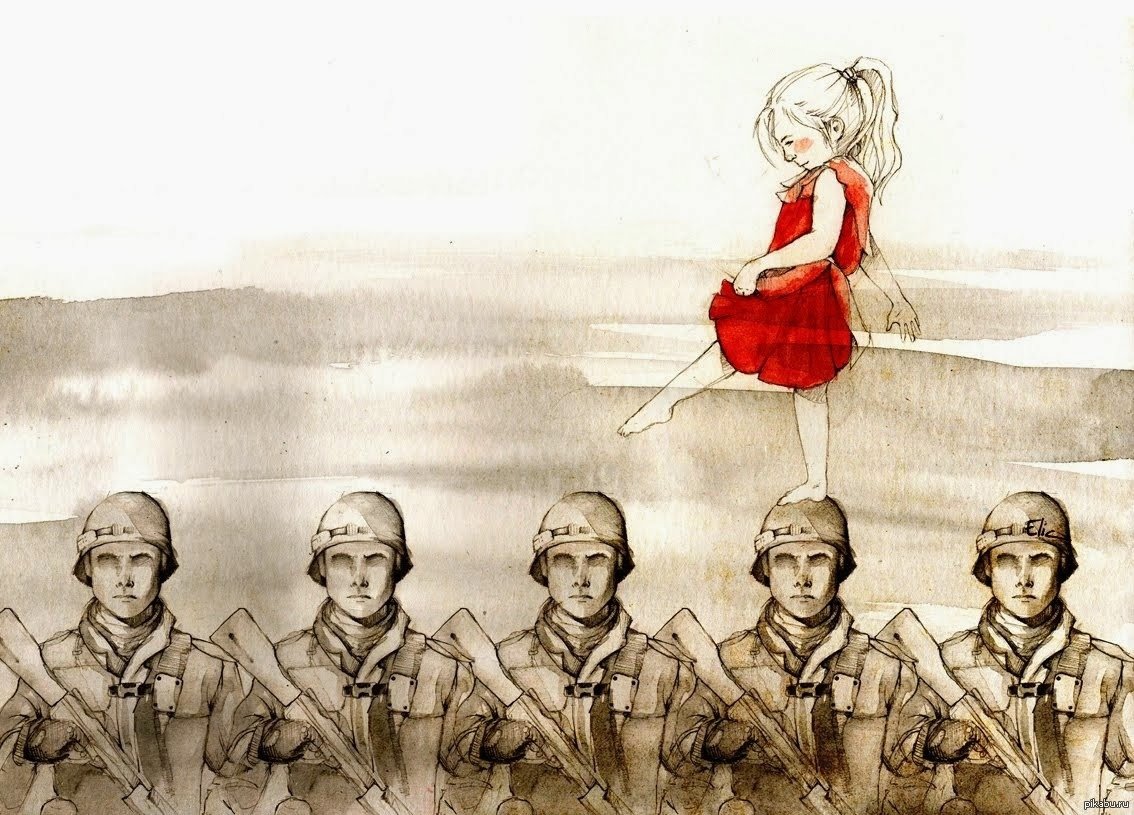 Рисунок на тему военное детство