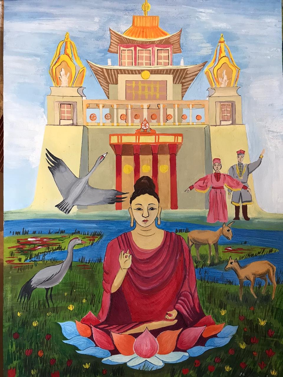 Хурул Золотая обитель Будды Шакьямуни рисунок