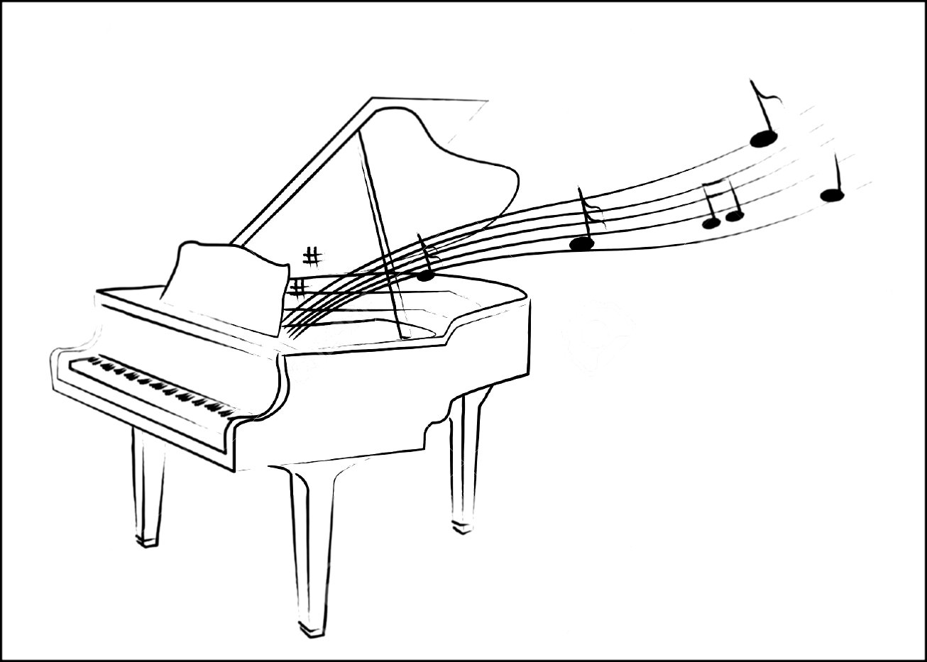 Рисунки фортепиано для срисовки
