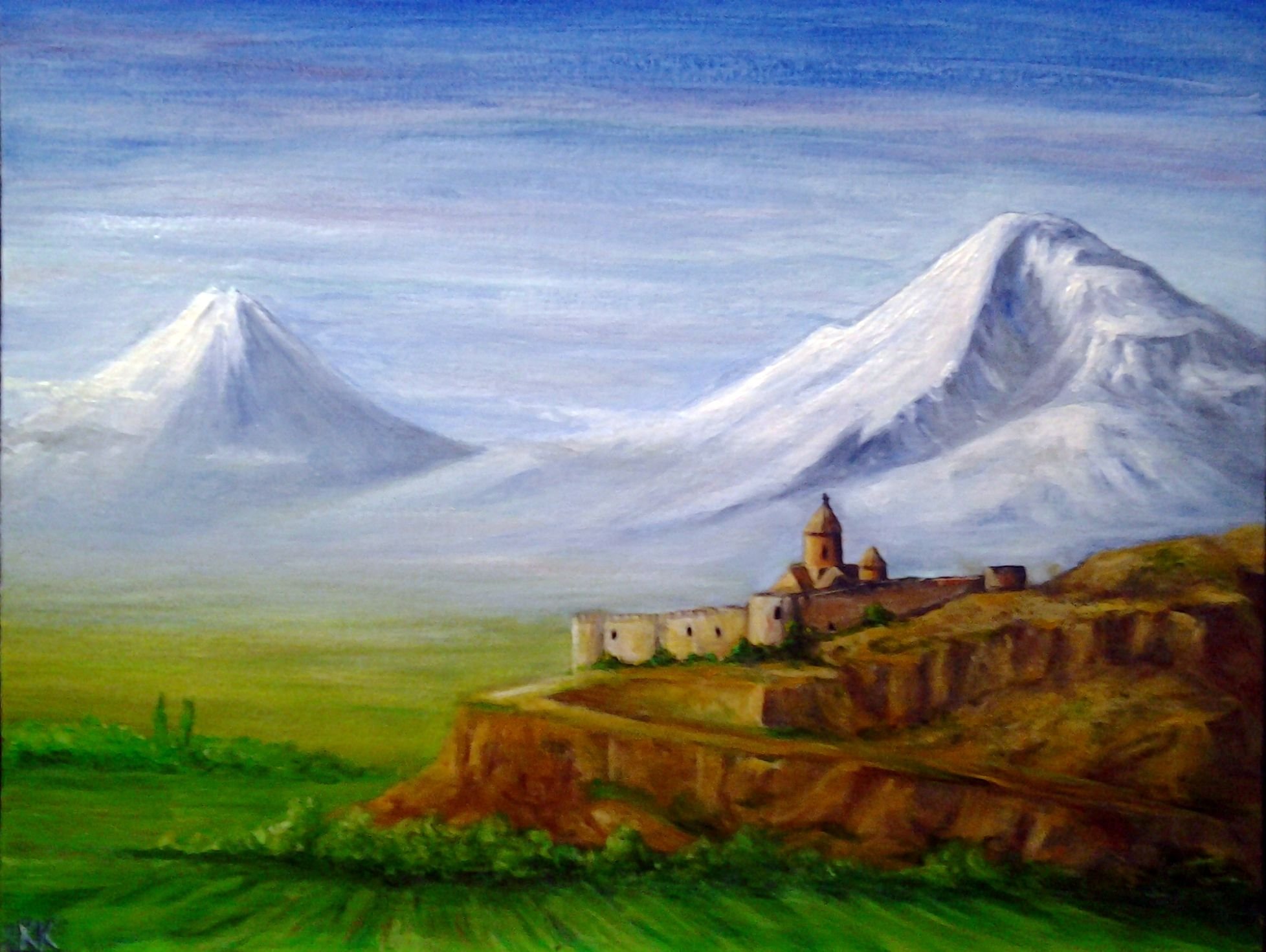 Гора Арарат хор Вирап живопись