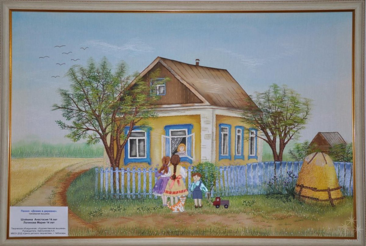 Рисование деревенский дом