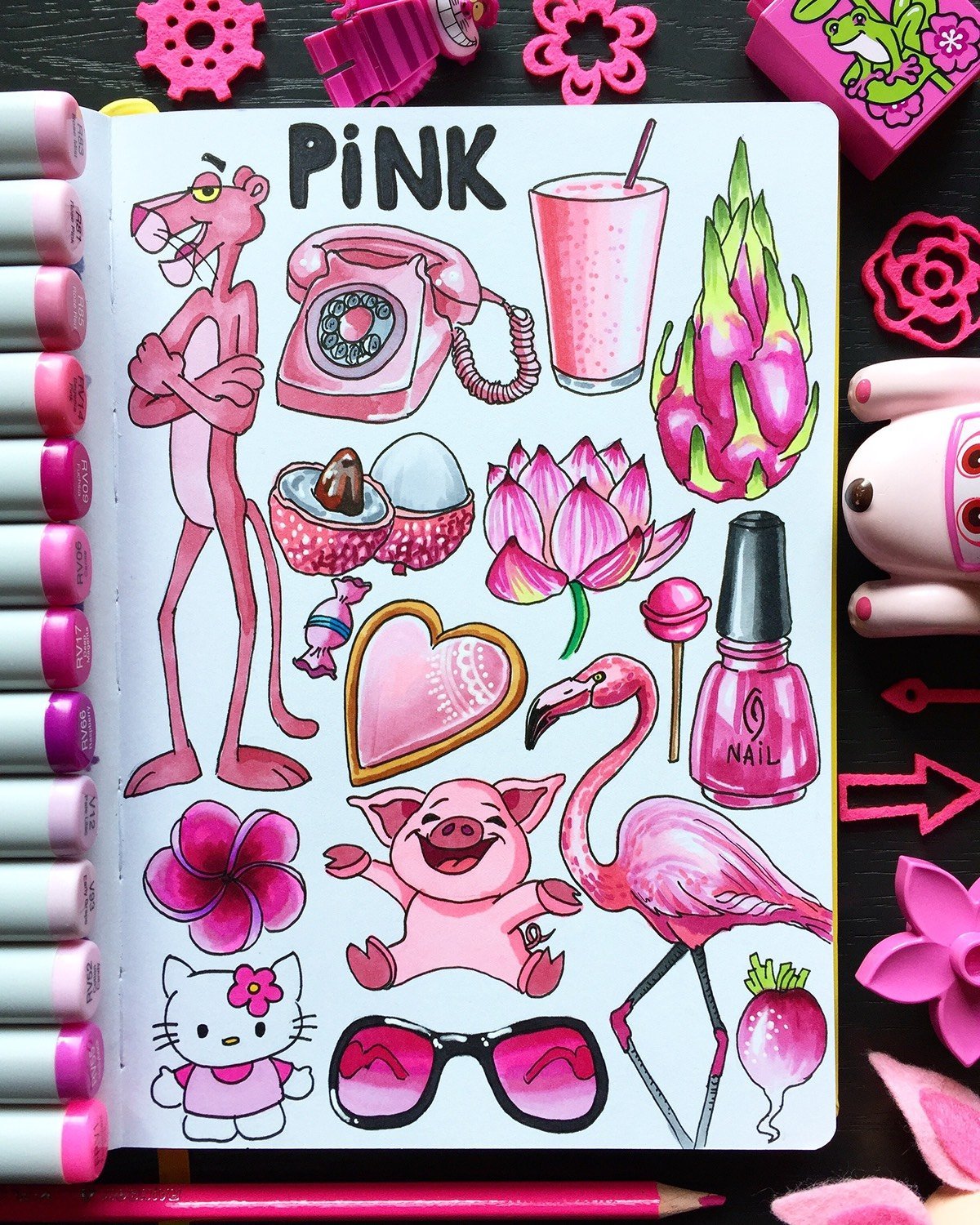 Рисунки для ЛД розовая тема