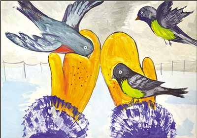 Кормушка для птиц рисунок