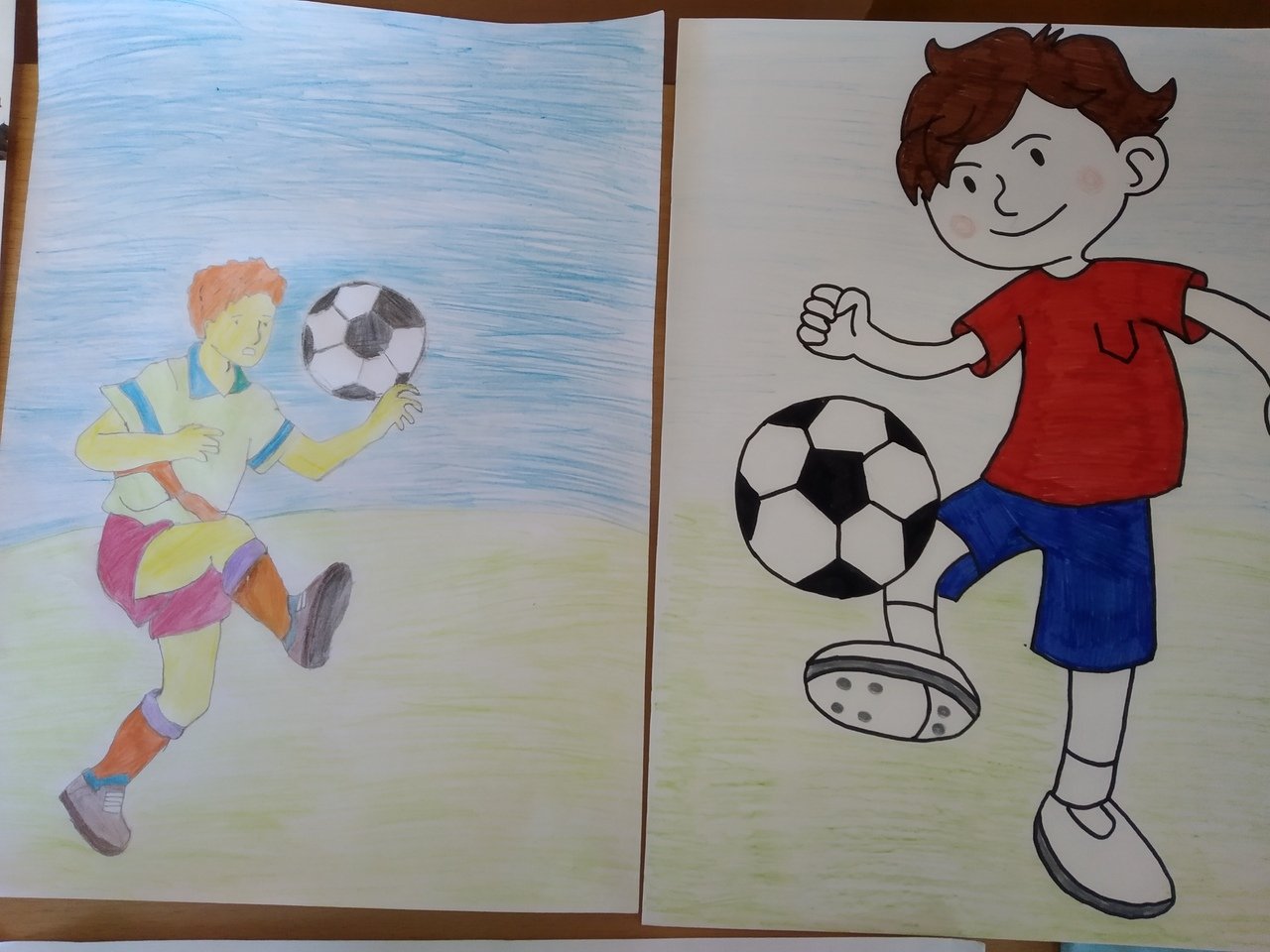 Рисунок на тему футбол в школе