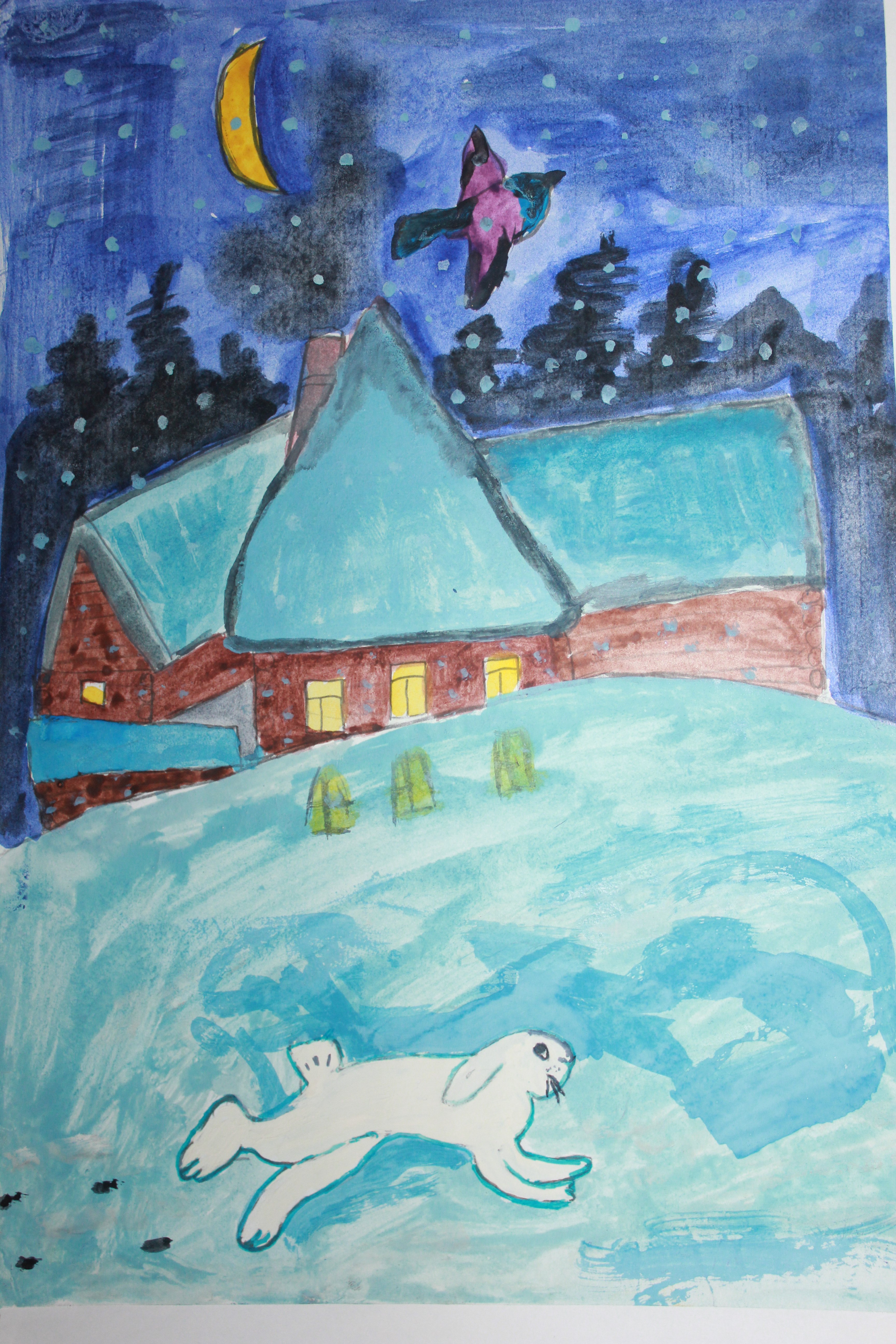 Детские рисунки на тему зимние фантазии