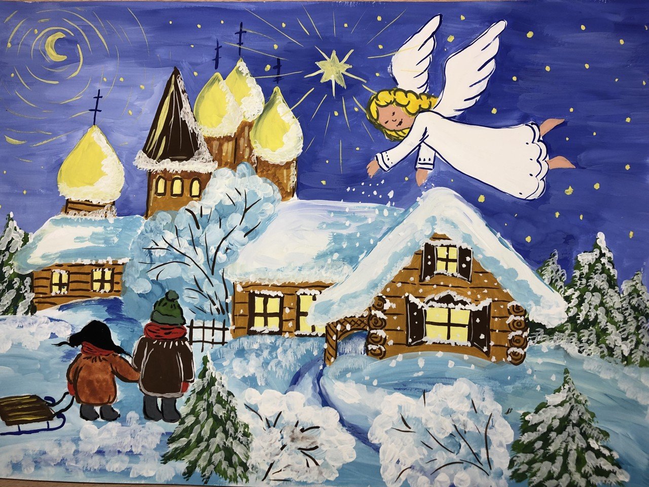 Рисунок на тему Рождества волшебные мгновения