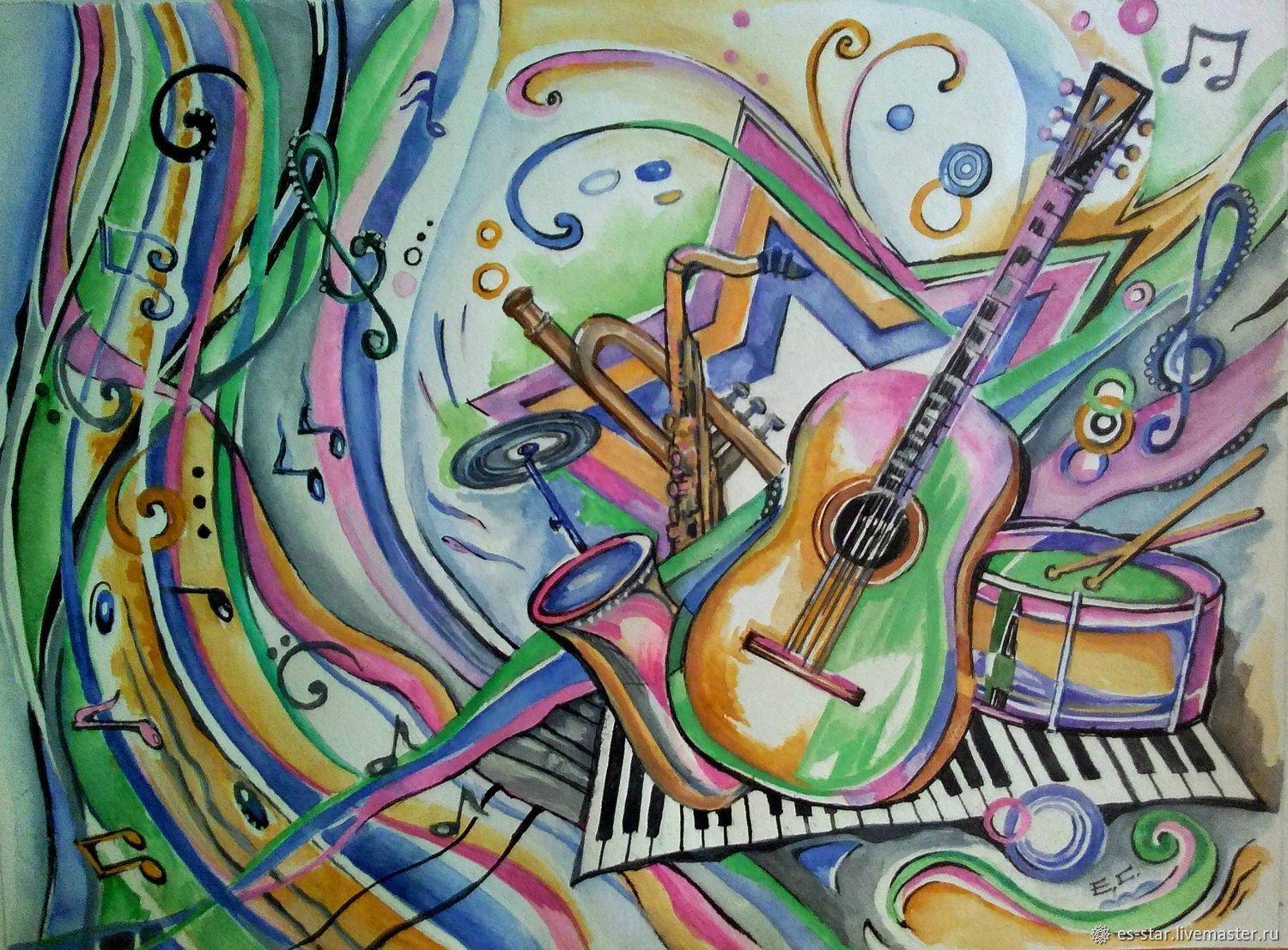 Музыка это искусство. Музыкальный абстракционизм. Композиция на тему искусство. Музыкальные инструменты композиция. Картина музыкальные.