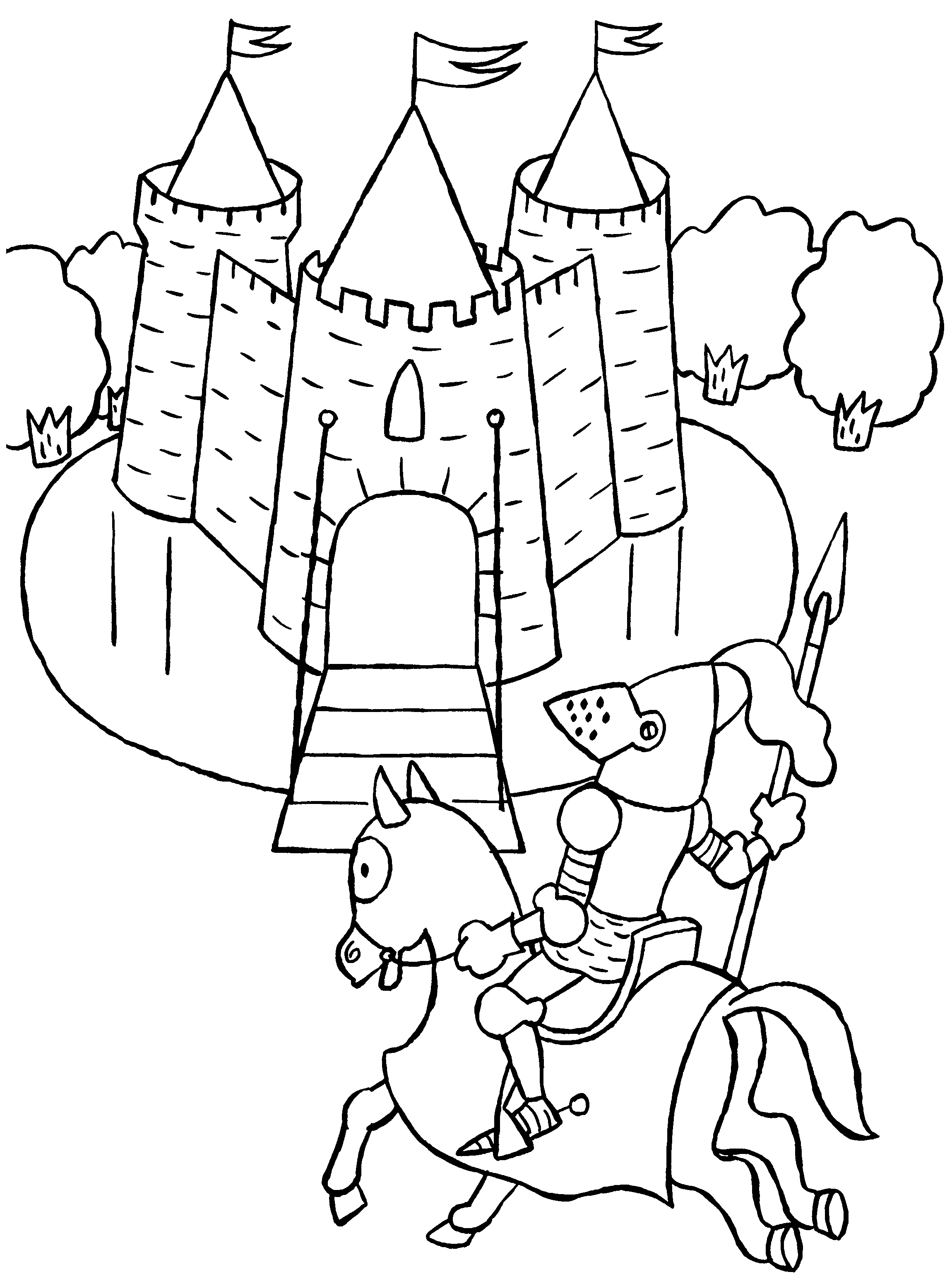 Замок рыцаря раскраска для детей
