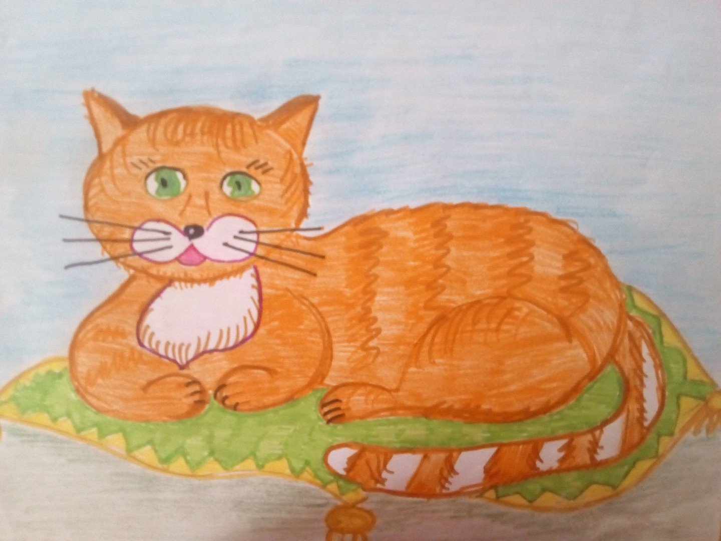 Кошка детский рисунок