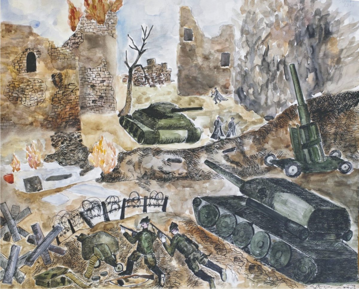 Сталинградская битва рисунки школьников