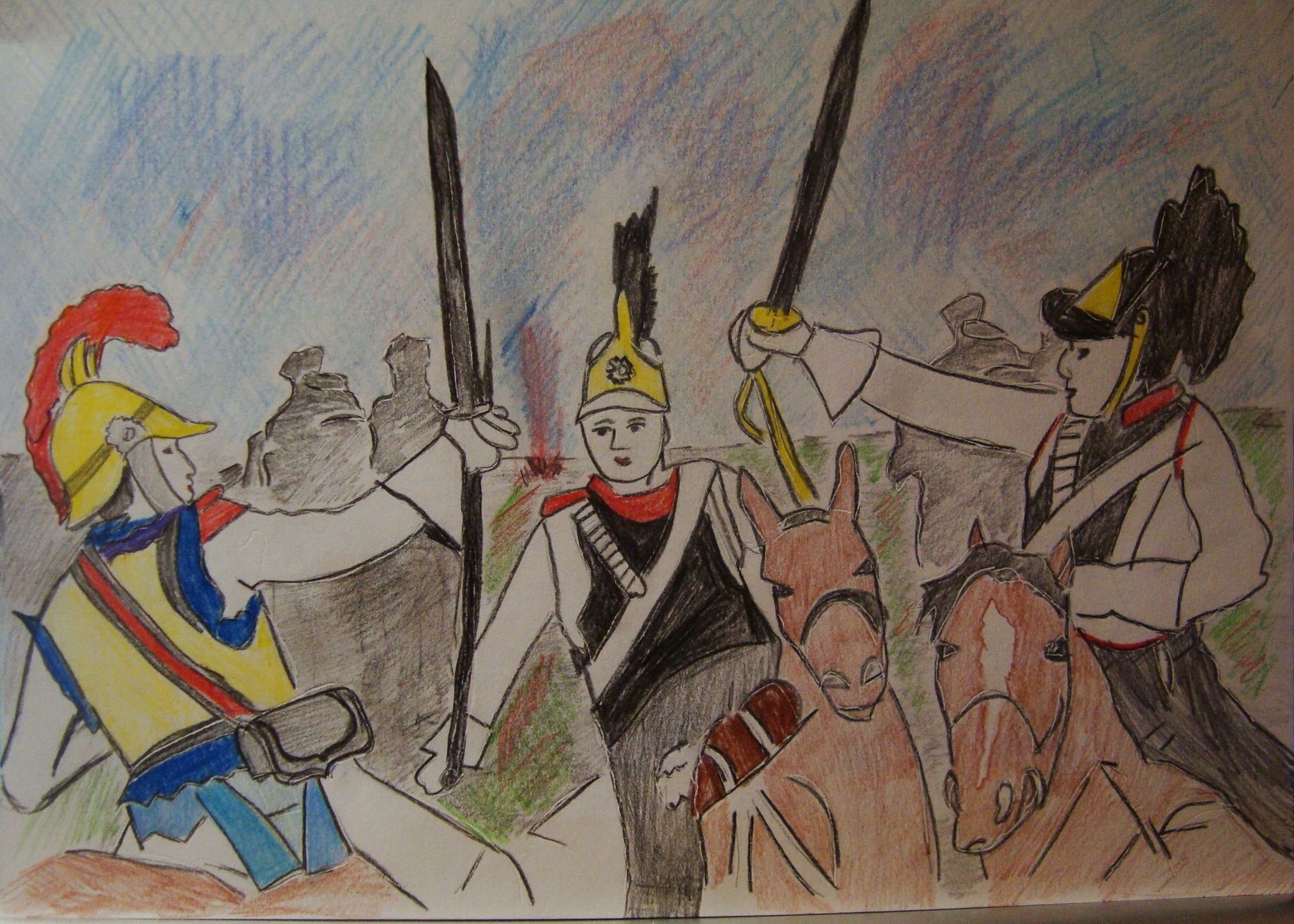 Набросок ,фрагмент боя Бородинское сражение