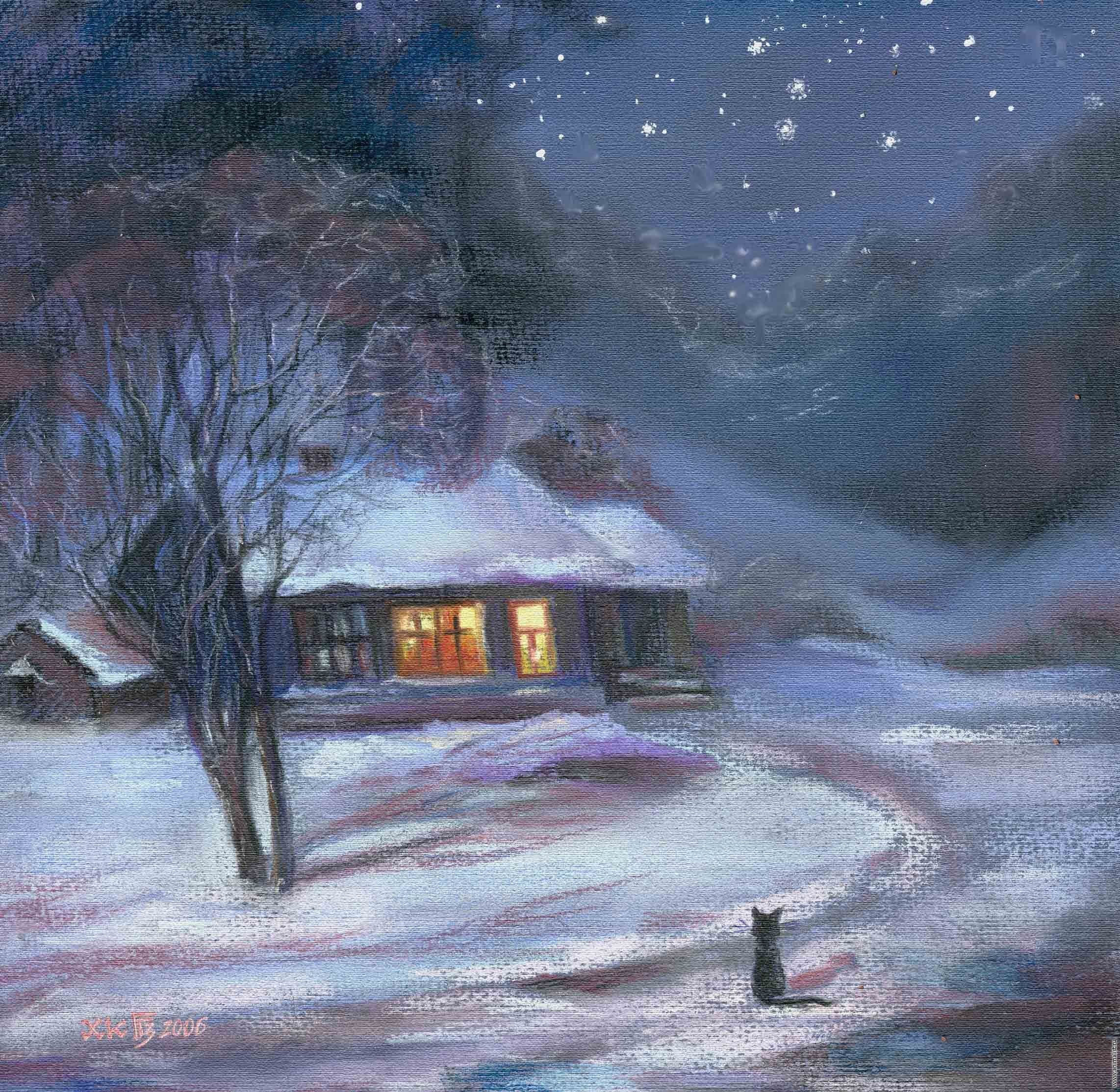 Зимняя ночь в живописи