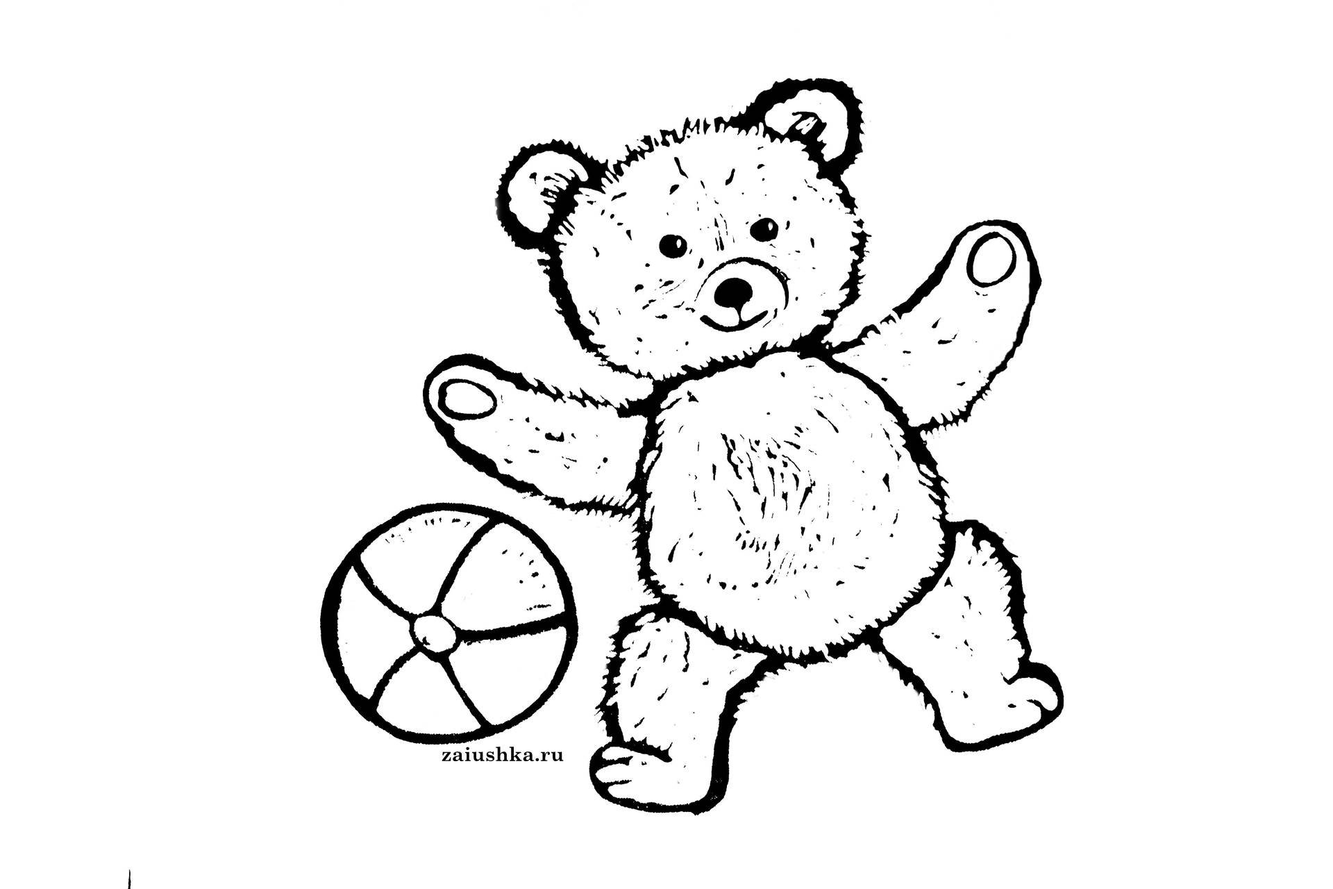 Раскраска медведь игрушка