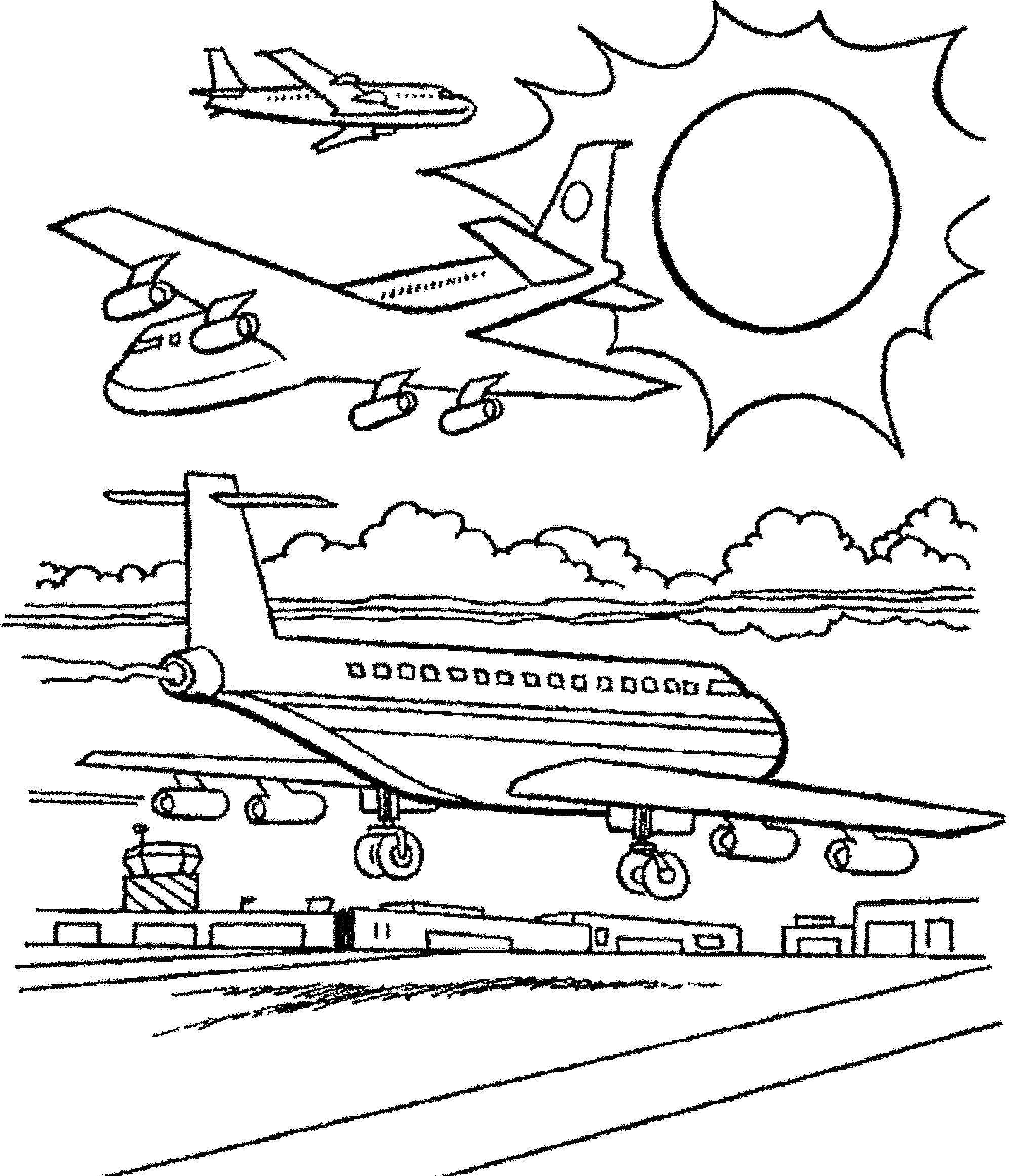 Раскраска воздушный транспорт