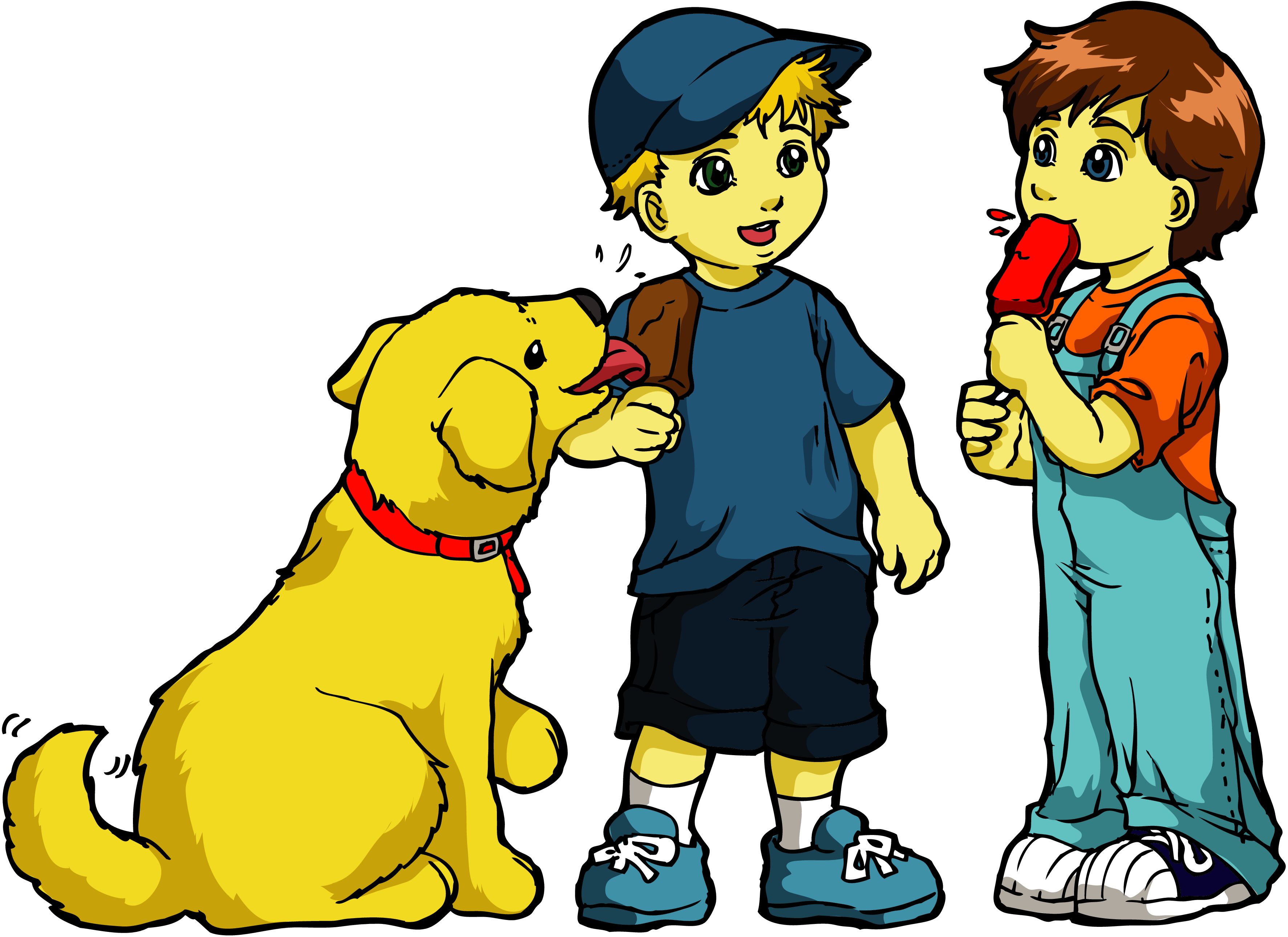 Картинка Дружба для детей на прозрачном фоне. Дети рисунок для детей. Мальчик с собакой рисунок. Два мультяшных друга. Мальчик и две собаки
