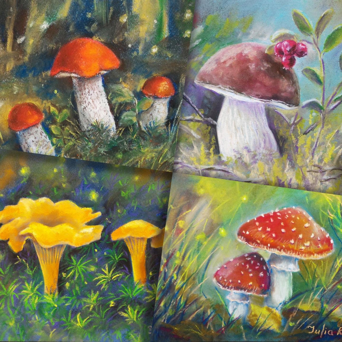 Рисование детей грибов