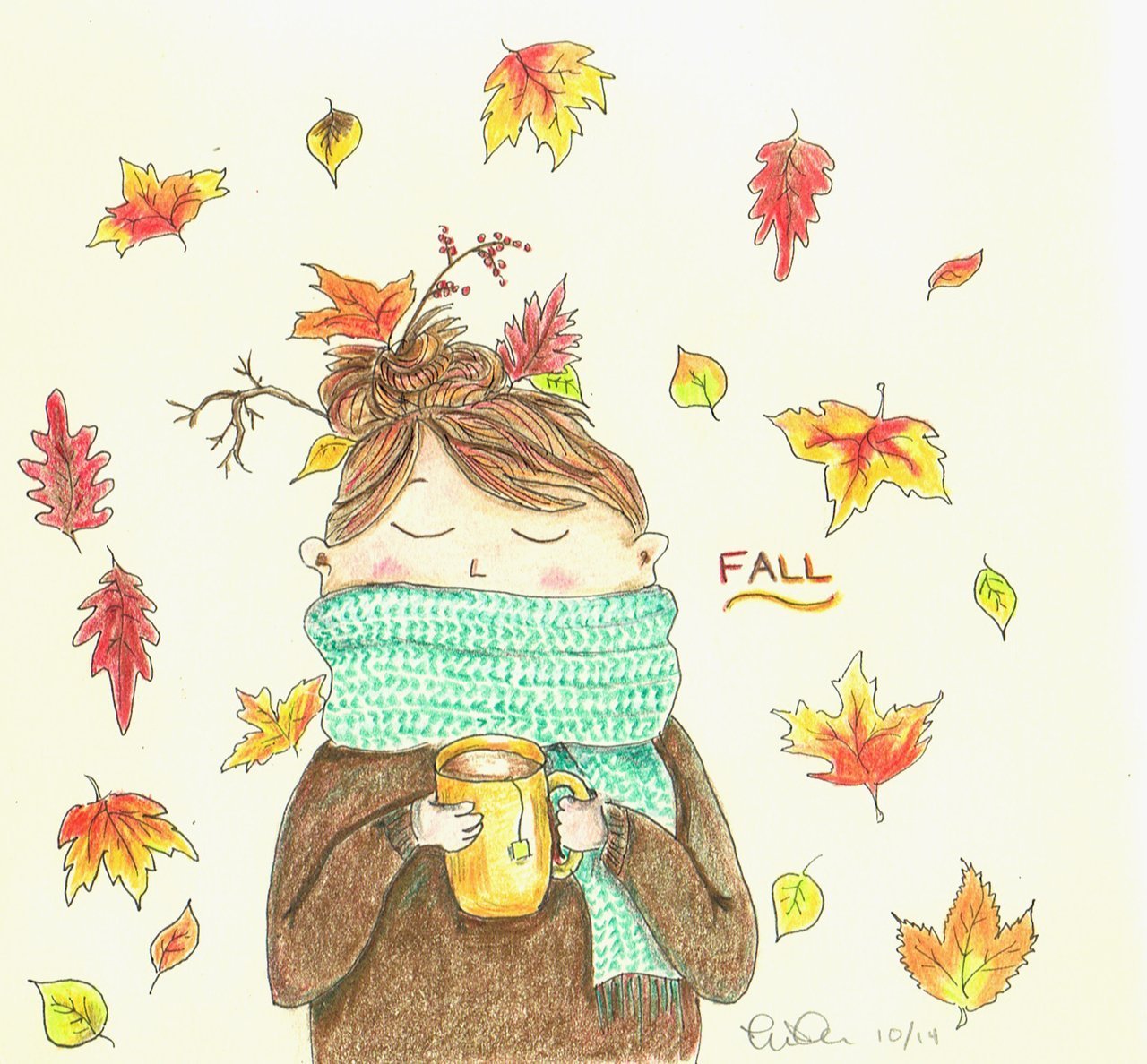 Осень уютные иллюстрации