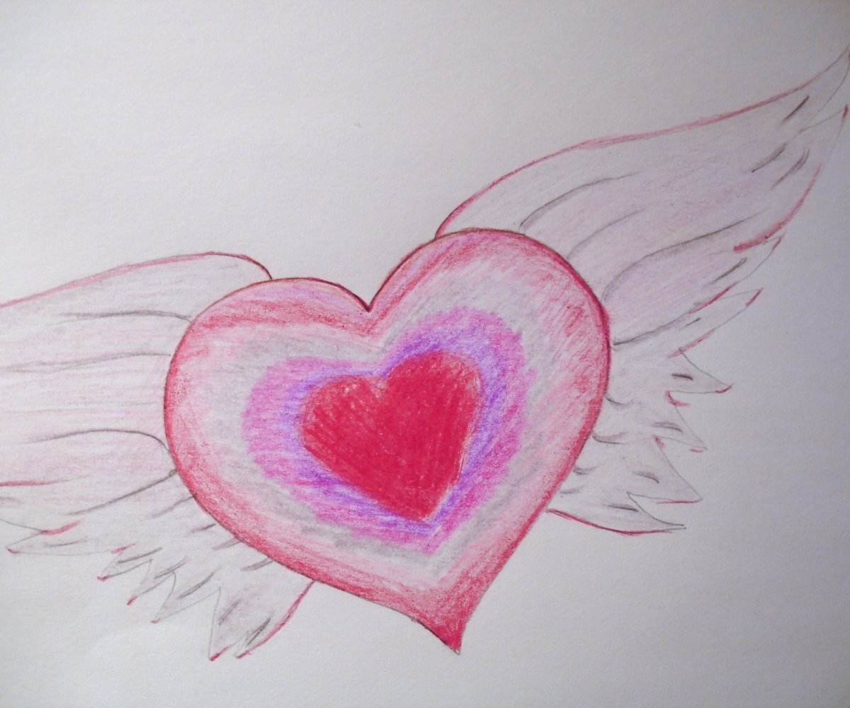 Сердечко рисунок карандашом